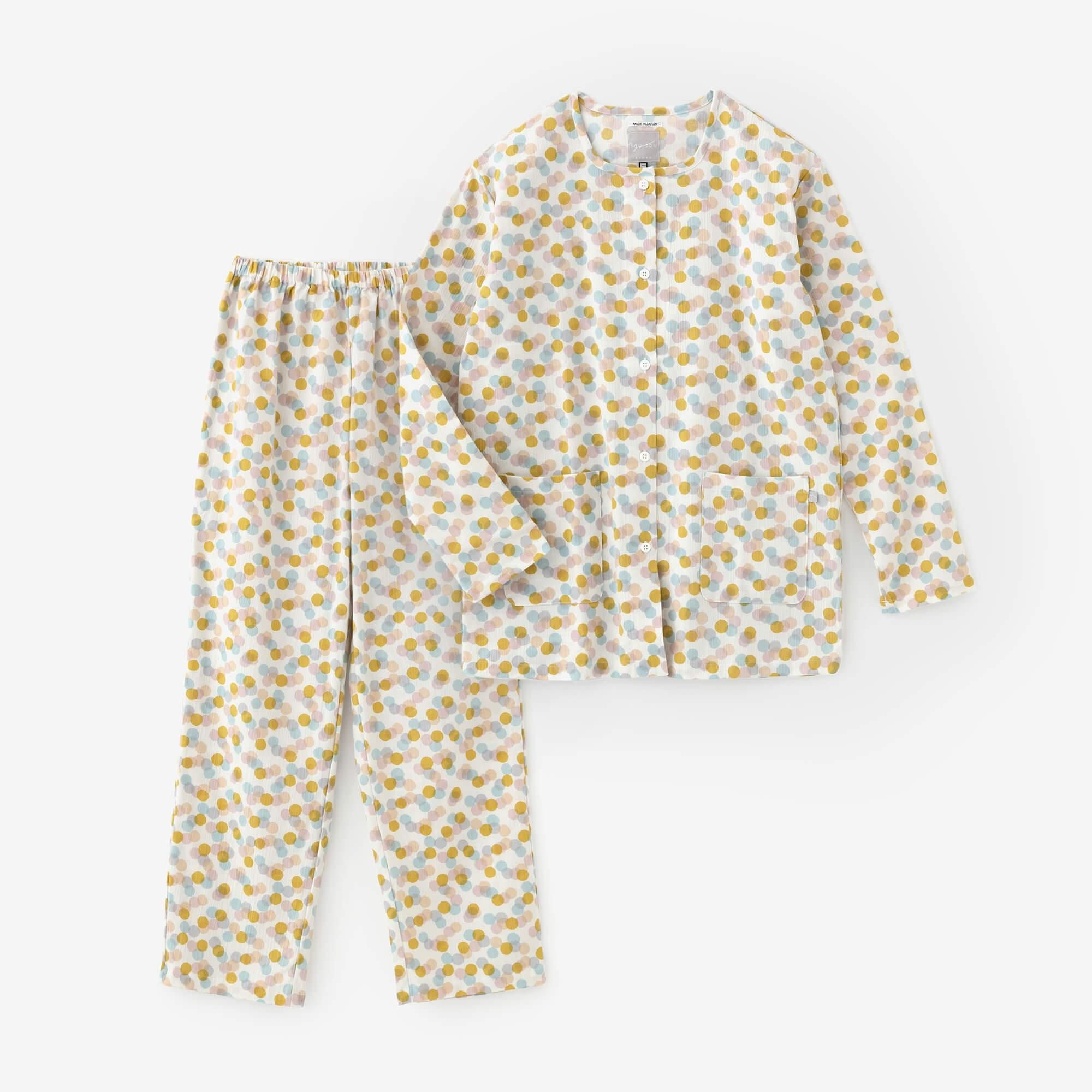 【网络限定】高島縮棉 20/20 女裝 圆领 圖案紋樣居家服／玻璃珠