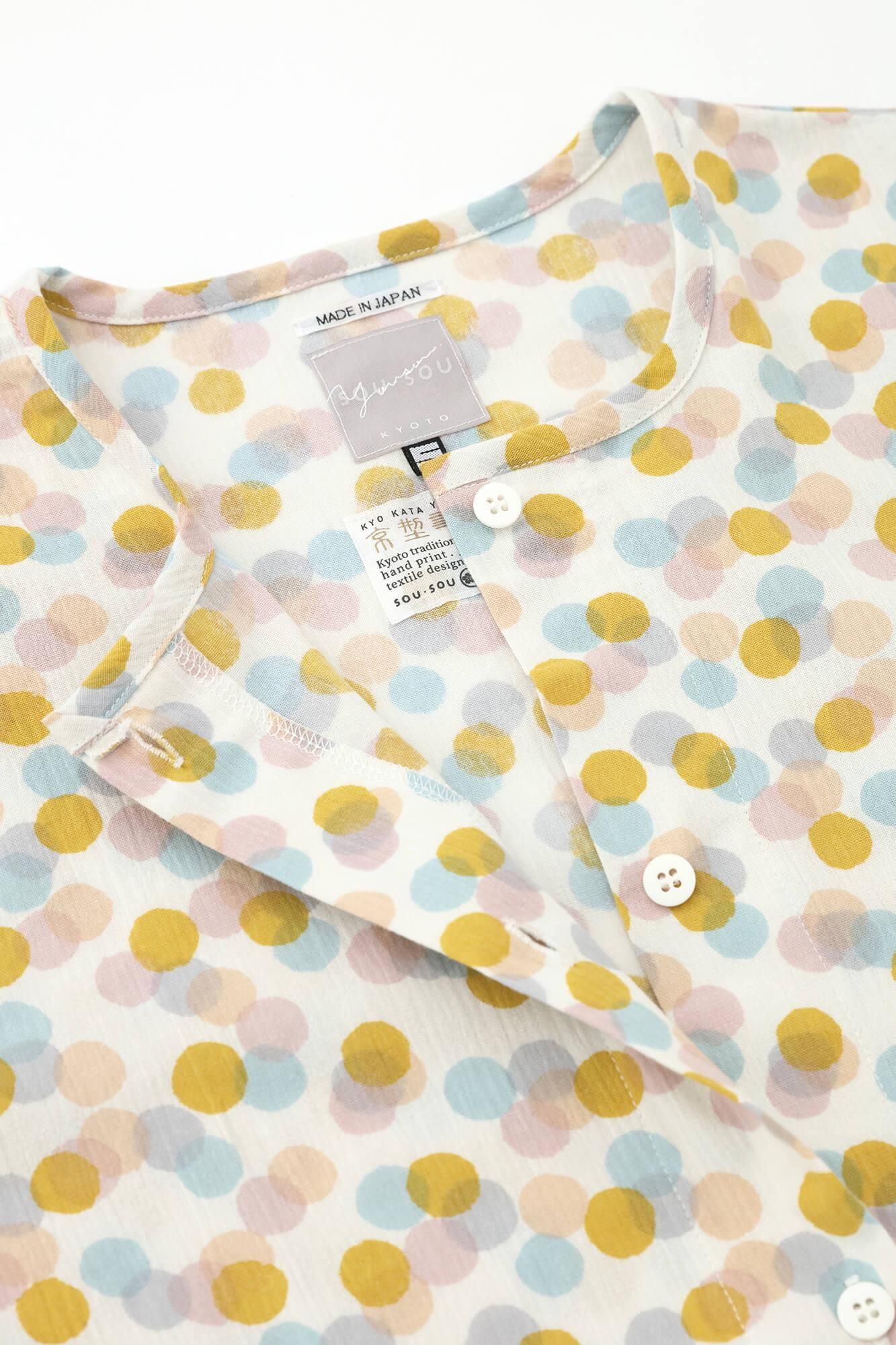 【网络限定】高島縮棉 20/20 女裝 圆领 圖案紋樣居家服／玻璃珠