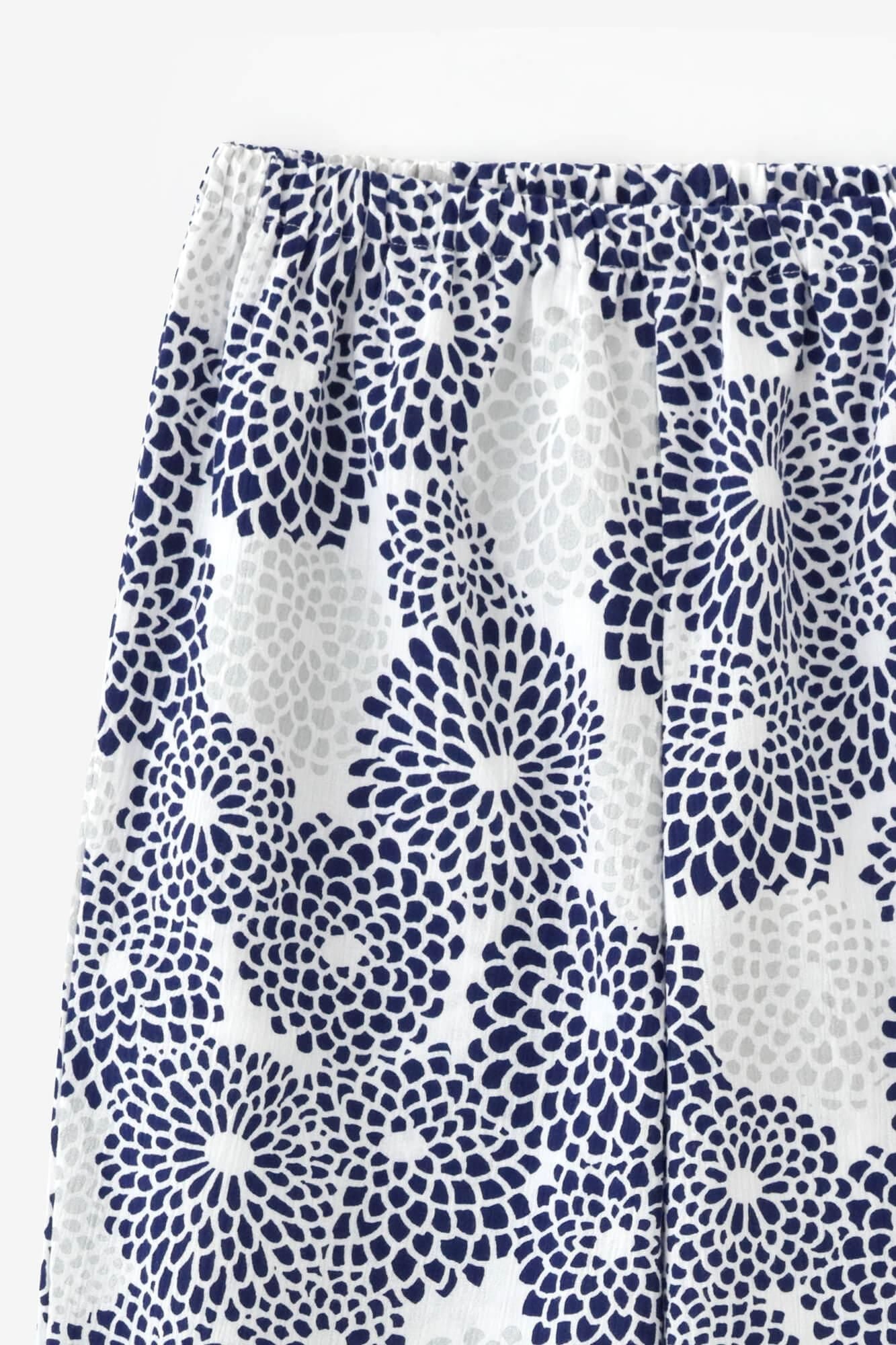 【网络限定】高島縮棉 20/20 女裝 圆领 圖案紋樣居家服／全菊 清風