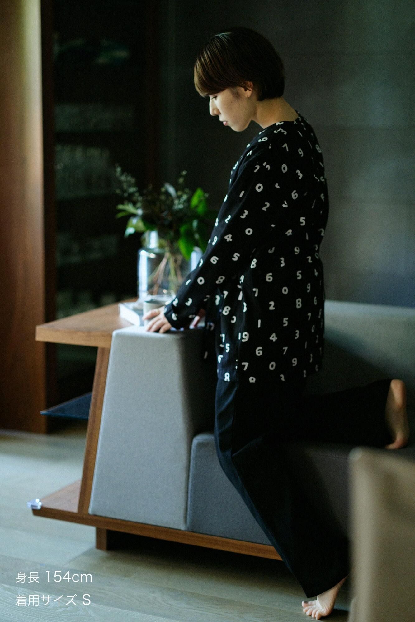高島縮棉 20/20 圖案紋樣居家服／SO-SU-U十數 黑色×黑色