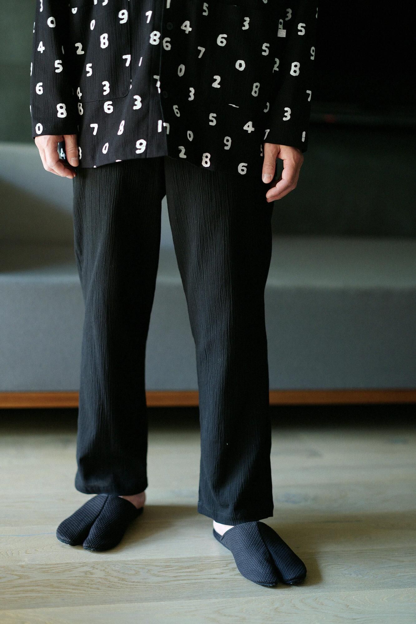 高島縮棉 20/20 圖案紋樣居家服／SO-SU-U十數 黑色×黑色