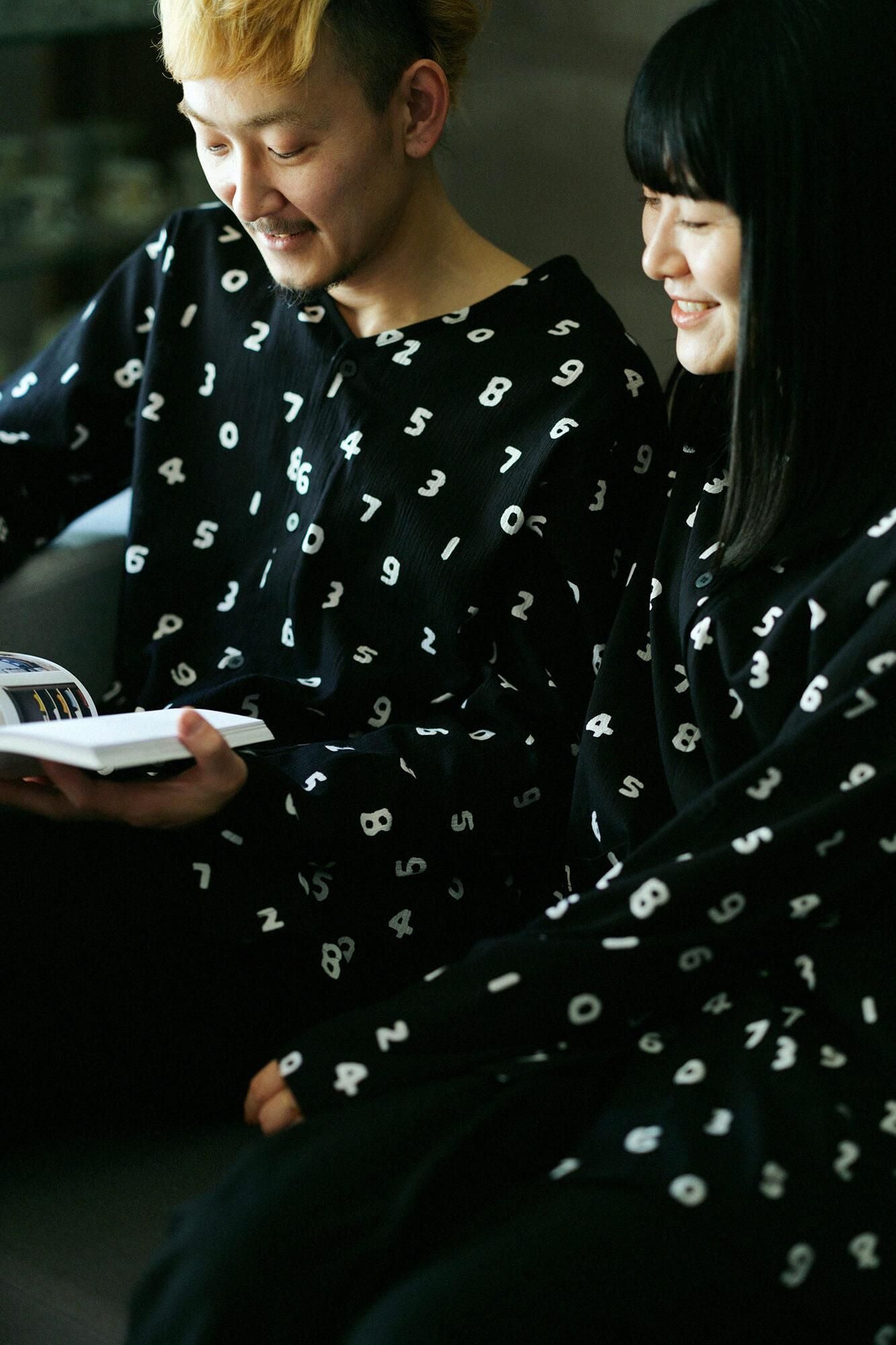 高島縮棉 20/20 圖案紋樣居家服／SO-SU-U十數 黑色×黑色