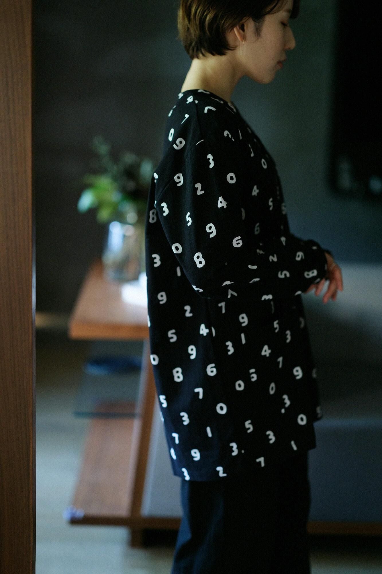 高島縮棉 20/20 圖案紋樣居家服／SO-SU-U十數 黑色×黑色