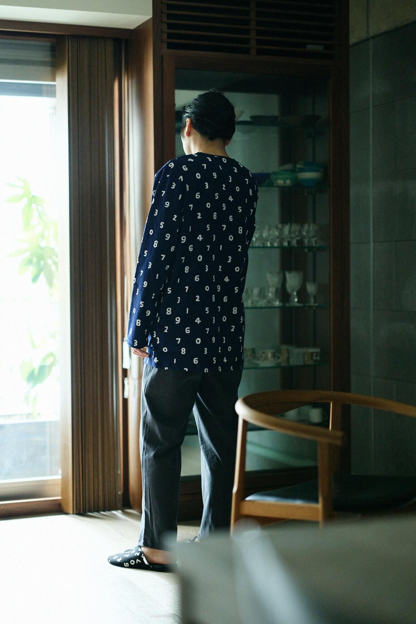 高島縮棉 20/20 圖案紋樣居家服／SO-SU-U十數 深藍色×深鉛色