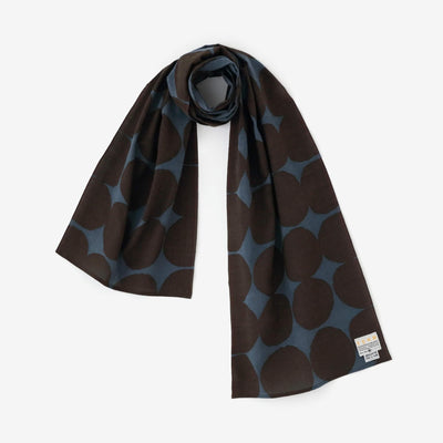 伊勢木棉圍巾／彈珠 大 鉛色×棕色2