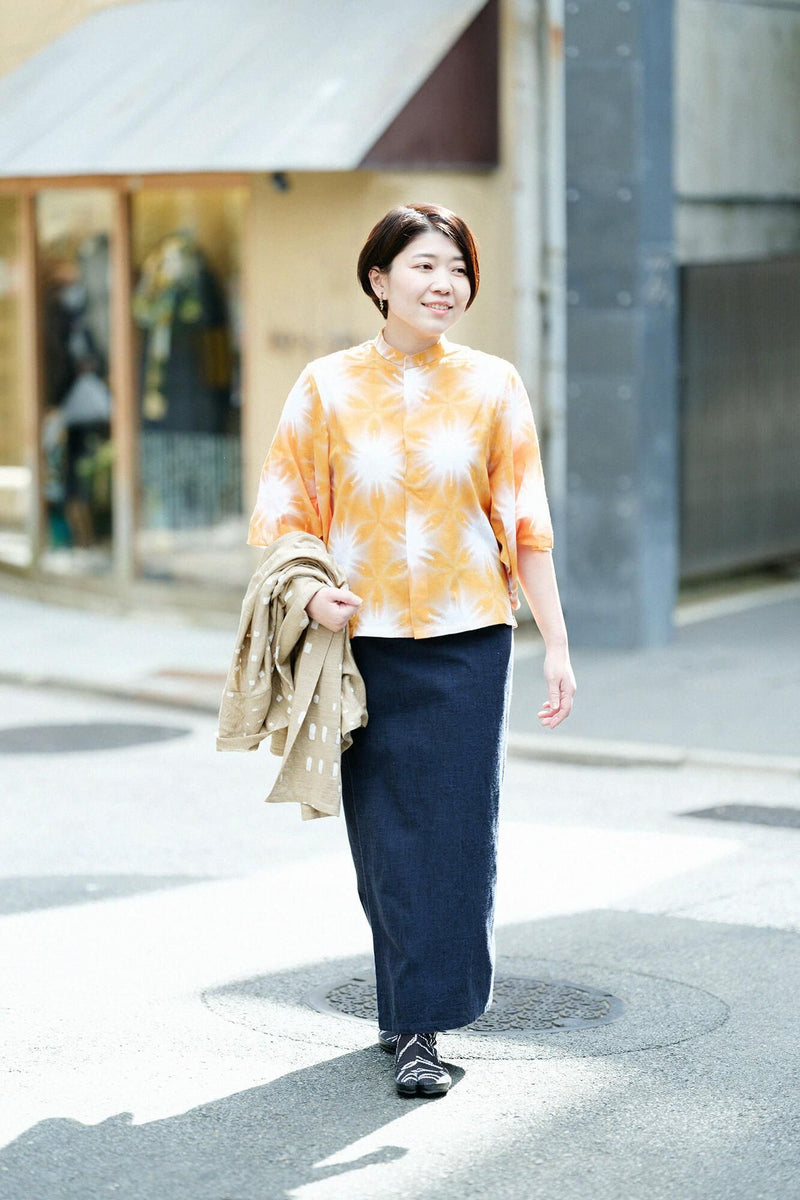 Tabata Shibori, Chita Momen Text, Graskleidung, Oberteil