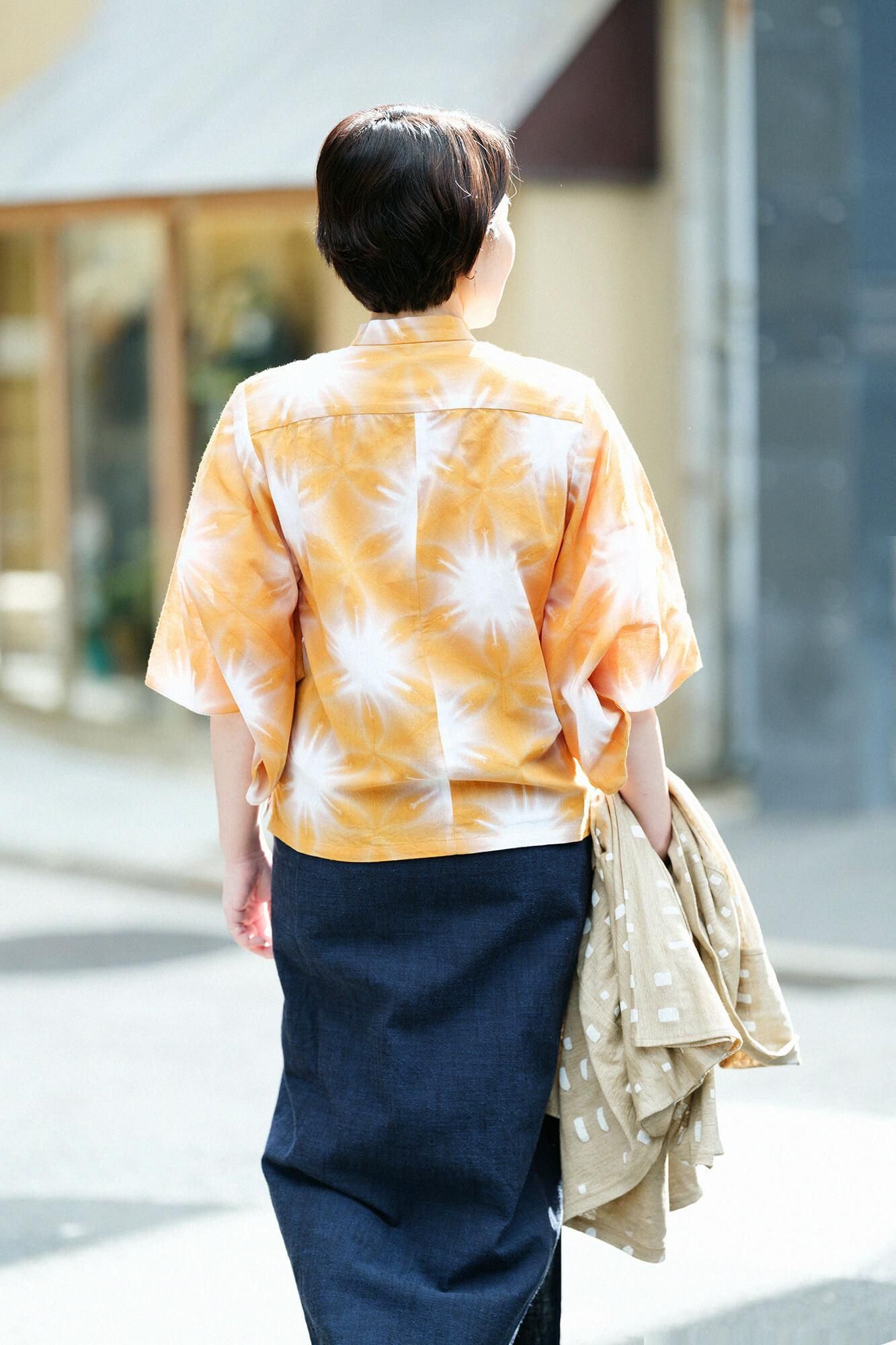 吸烟Chita棉布文字（BUN）草皮（顶部）/雪花（Sekka）琥珀色（Kohakuiro）2