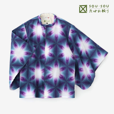 田端紮染知多木棉文和服袖 襯衫／雪花冰室