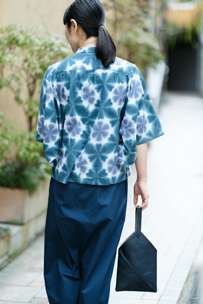 田端紮染 知多木棉 文 和服袖襯衫