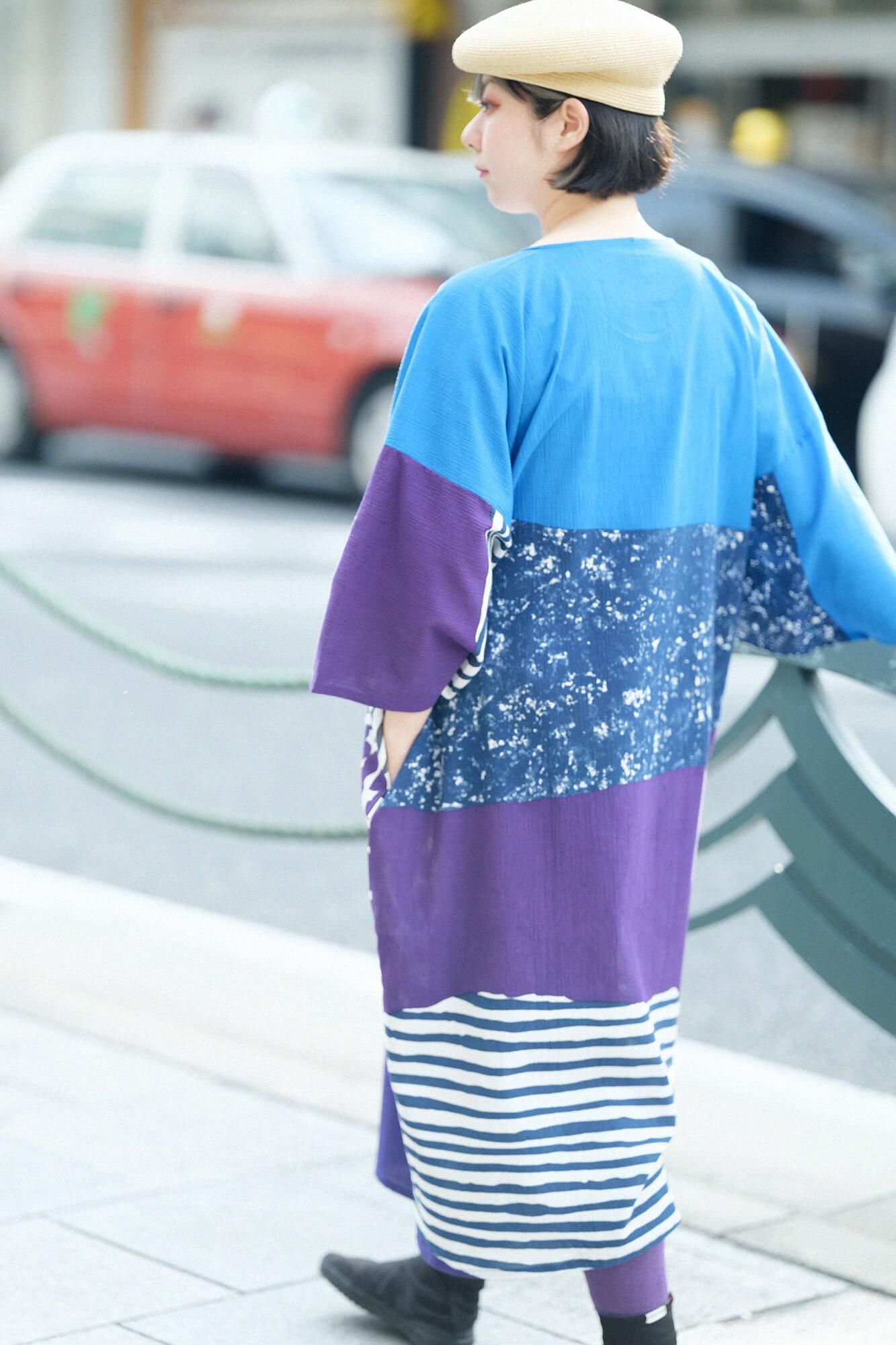 高島縮 20/20 薙刀長方形衣（なぎなたちょうほうけい）／東山三十六峰（