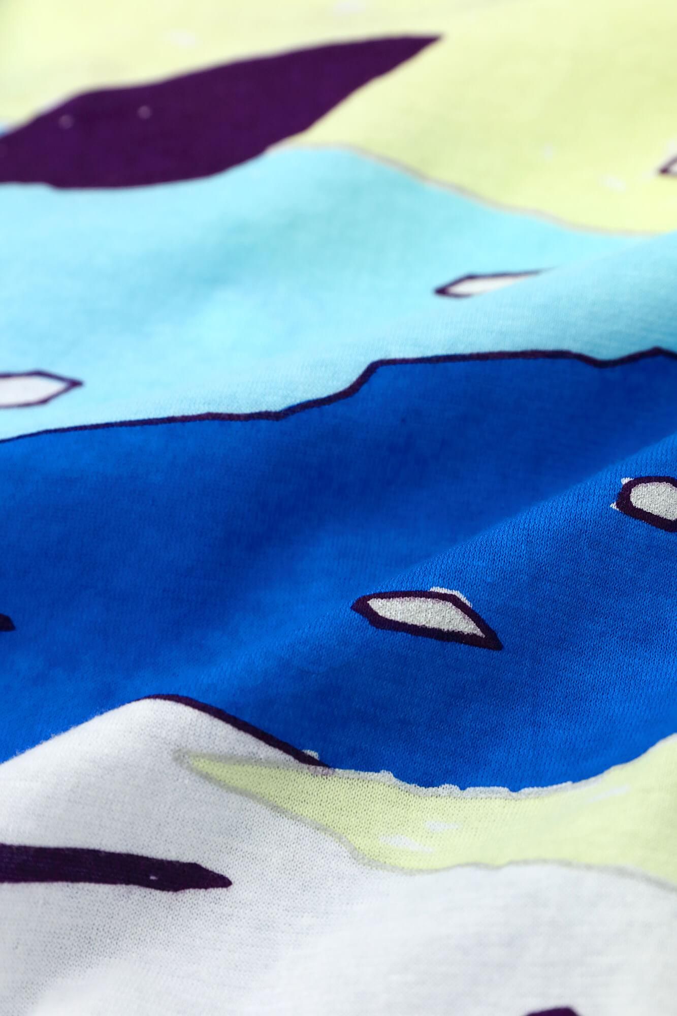 圓弧袖褶領上衣／水澤腹堅