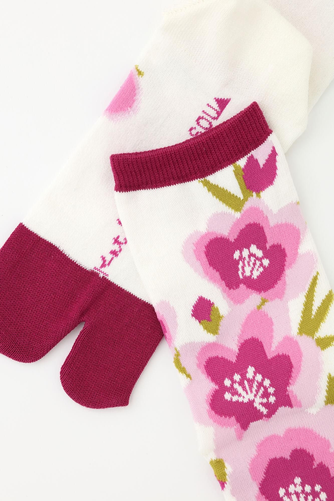 Tabi Socks (Mid-calf)／First Peach Blossoms【Men・Women】