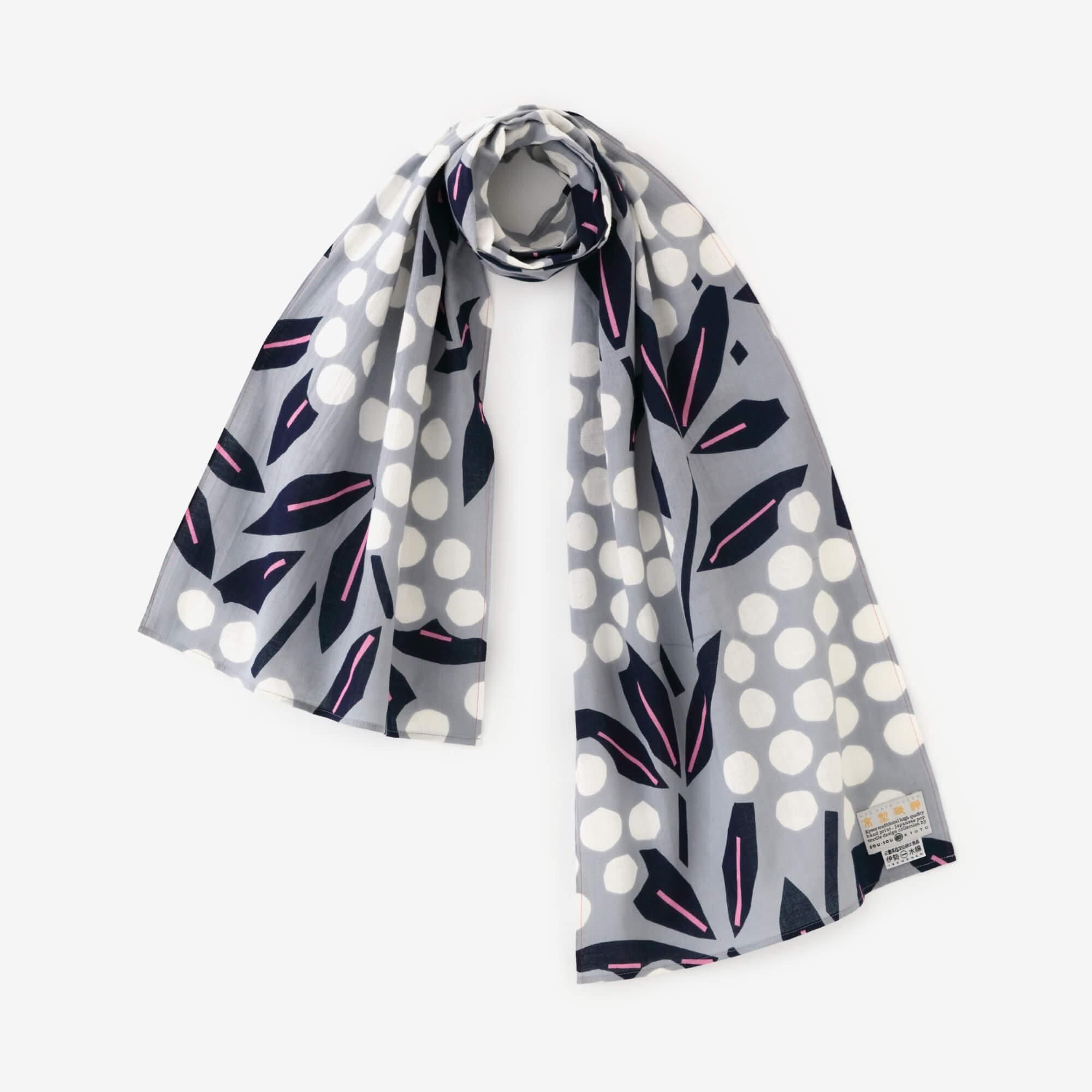 伊勢木棉圍巾／南天竹 白色2