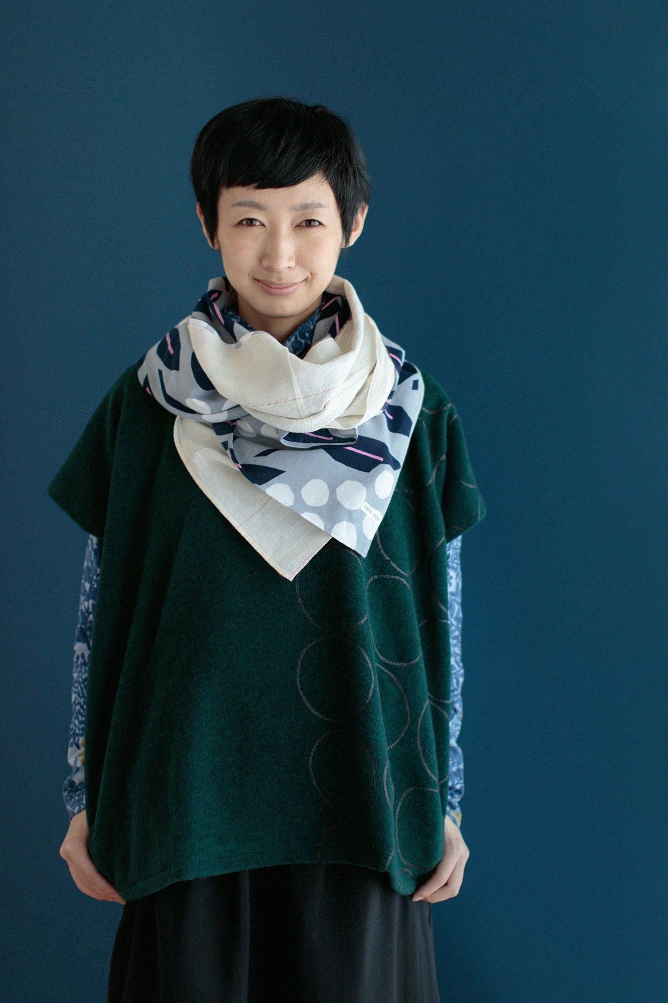 伊勢木棉圍巾／南天竹 白色2