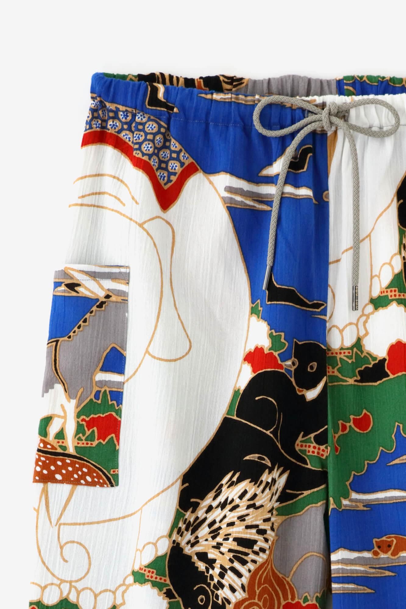 高島縮棉 20/20 細腿褲／伊藤若冲 鳥獸花木圖屏風 再現