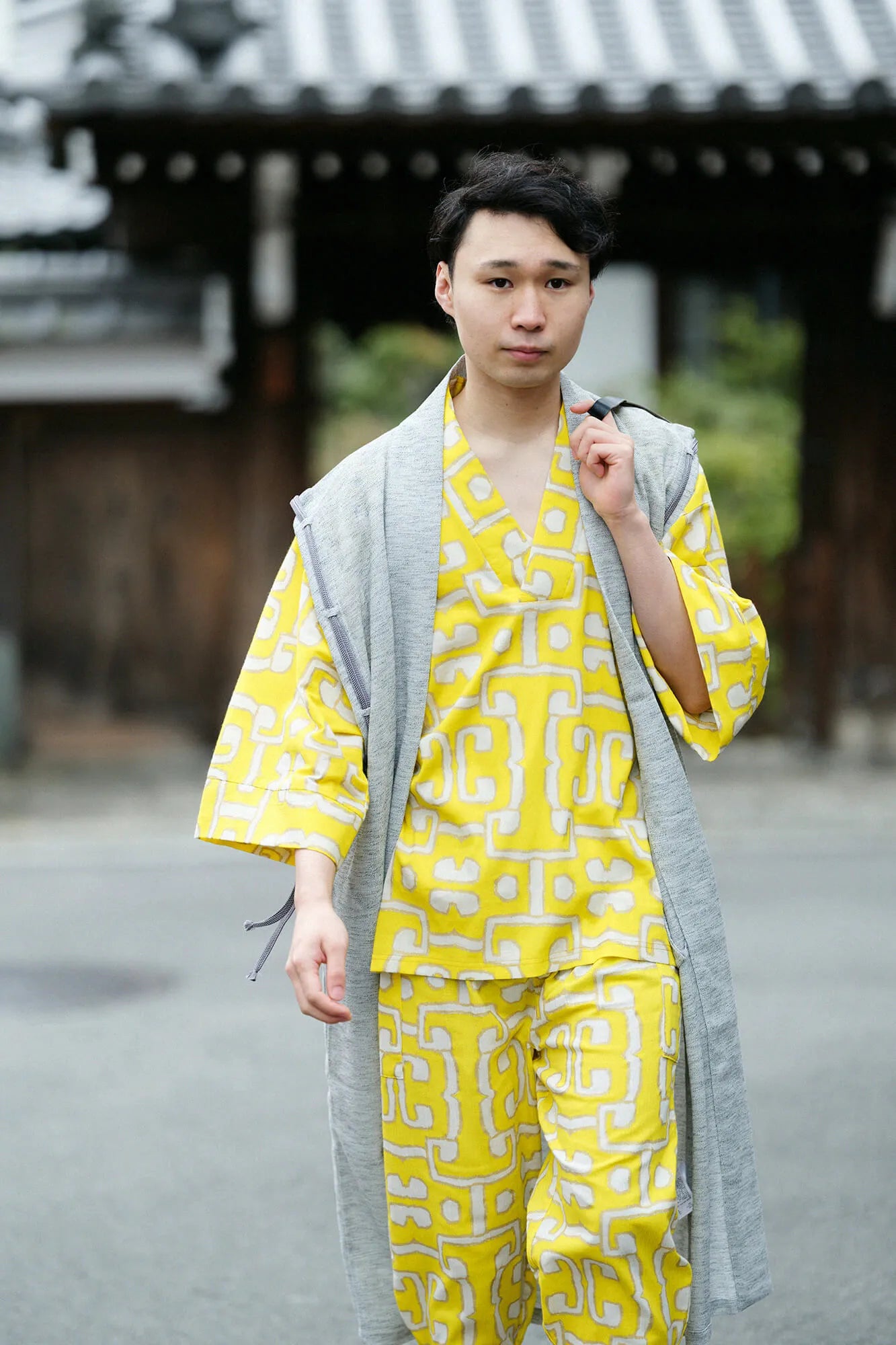 【net限定】高島縮 40/40 風靡（ふうび） 上／原始彫刻（げんしちょうこく）▲