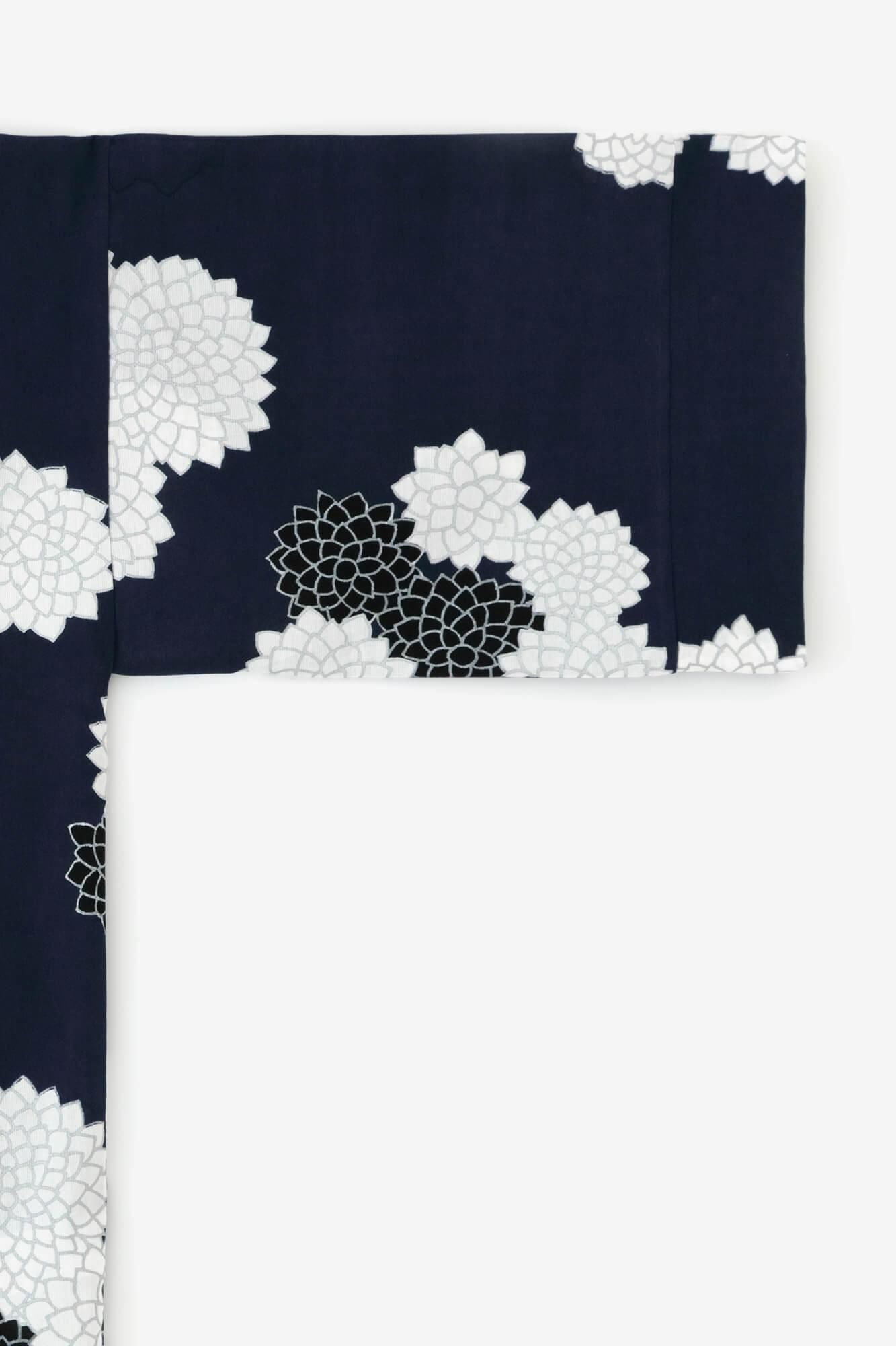 高島縮 40/40 風靡（ふうび） 上／雲間（くもま）に菊 良夜（りょうや）