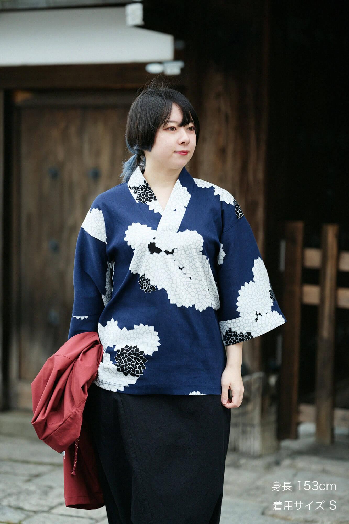 高島縮棉 40/40風靡 上衣／雲間菊 良夜