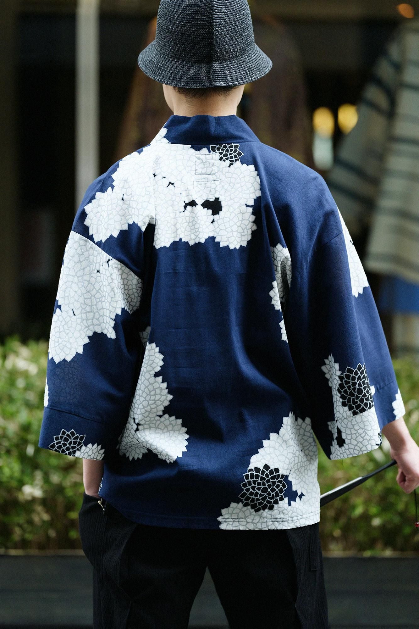 高島縮 40/40 風靡（ふうび） 上／雲間（くもま）に菊 良夜（りょうや）