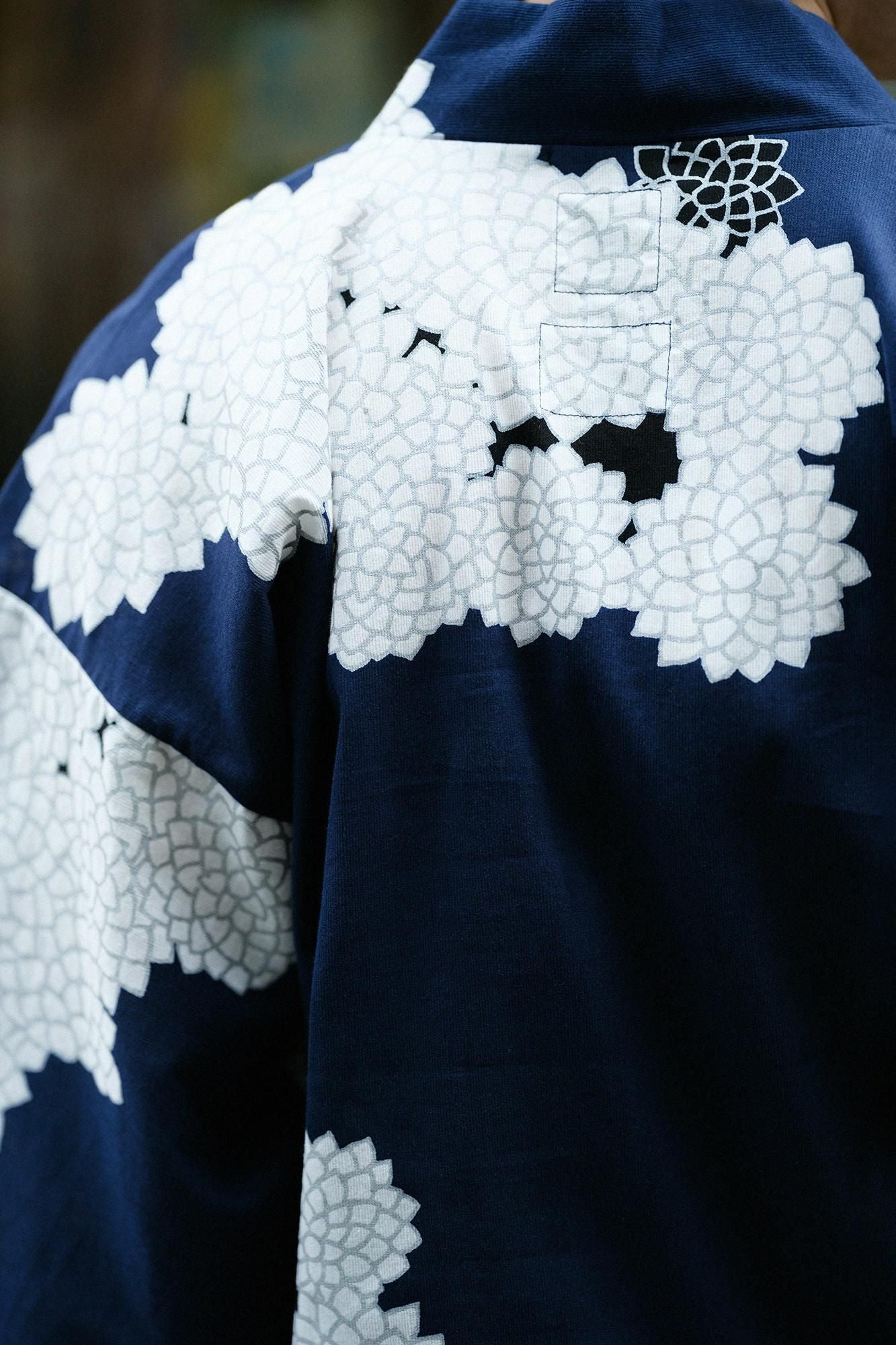 高島縮 40/40 風靡（ふうび） 上／雲間（くもま）に菊 良夜（りょうや）