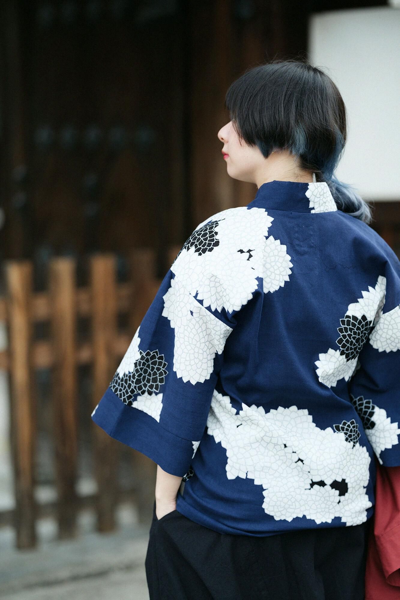 高島縮棉 40/40風靡 上衣／雲間菊 良夜