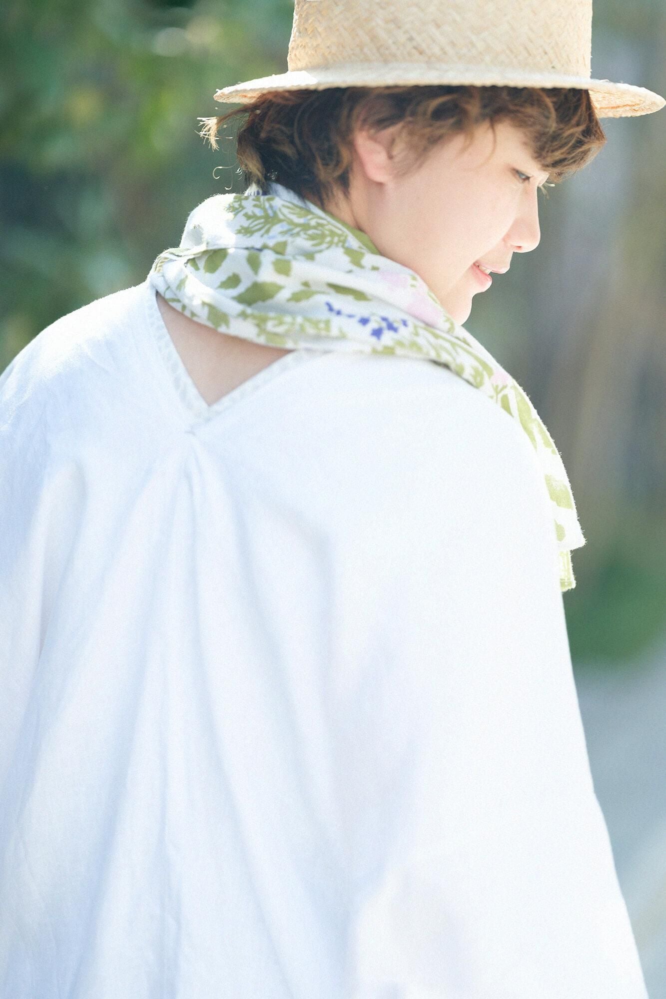 Isemomen Cotton Short Scarf / Light Breeze