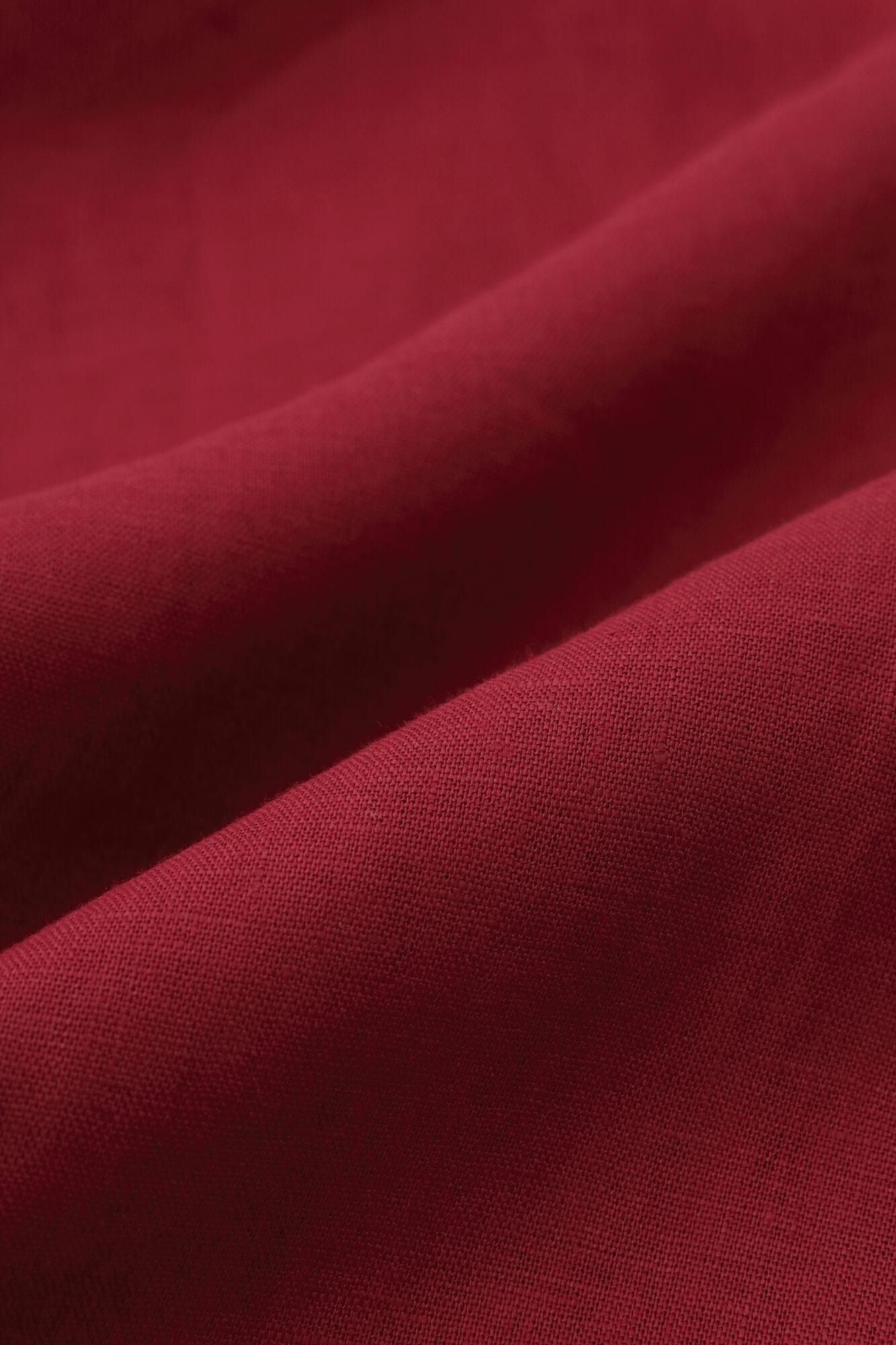 麻 闊腿褲深紅色Monpe / Kokihi