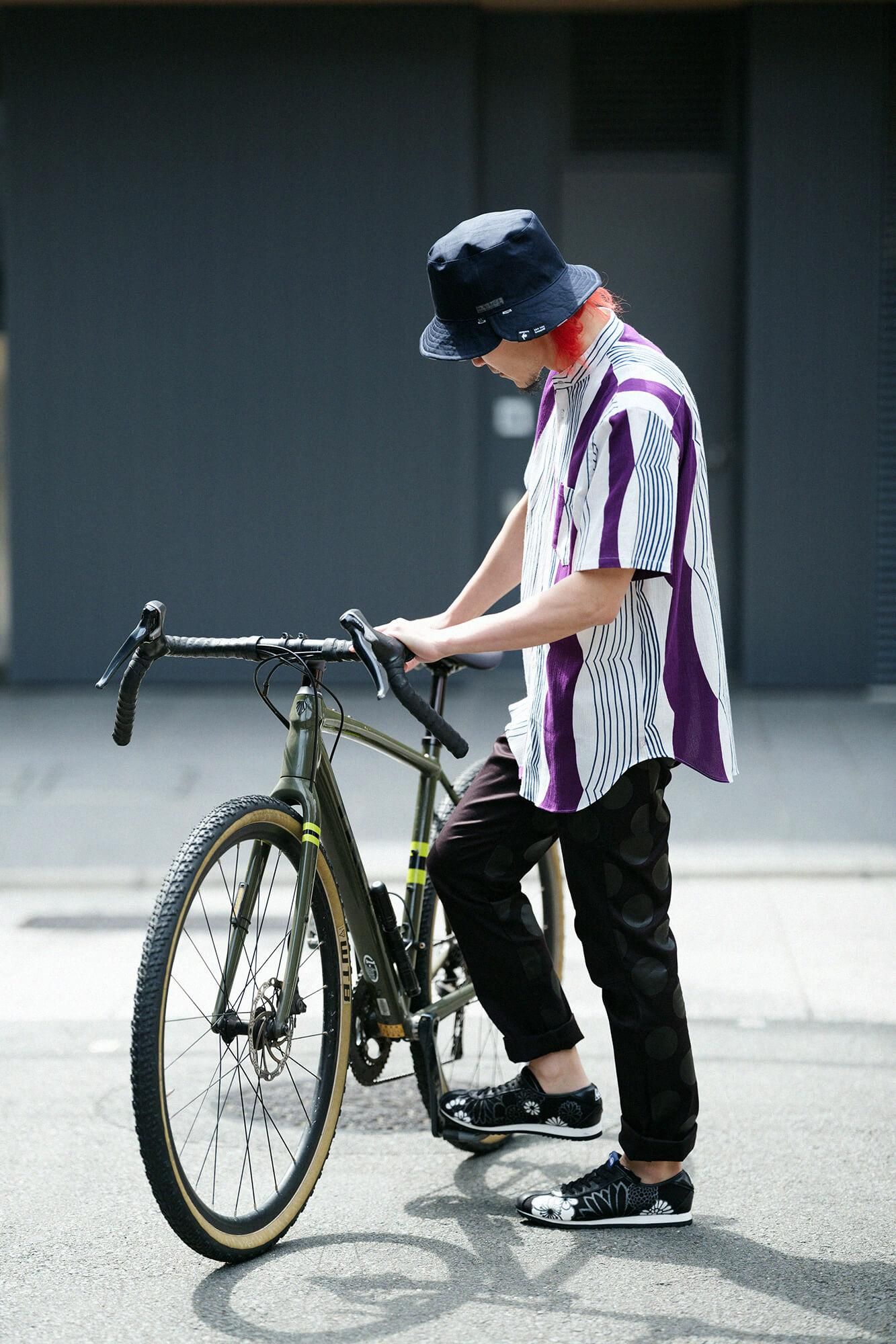 【net limited】Chizimi Cotton 20/20 Stand Collar Short Sleeve Shirt / First Day of Autumn