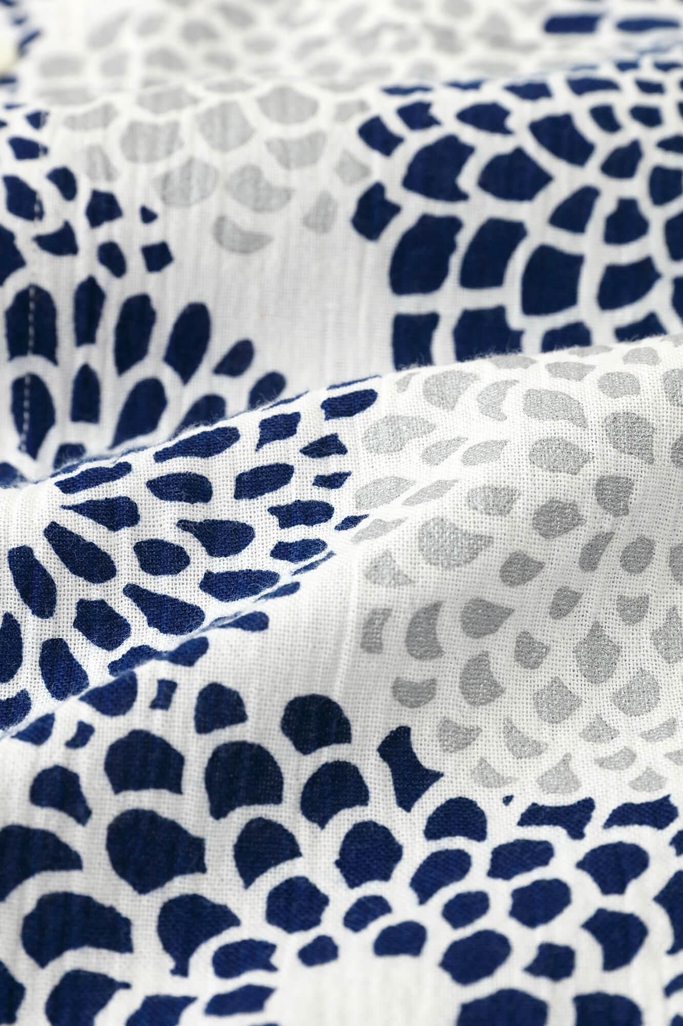 【net limited】Chizimi Cotton 20/20 Short Sleeve Shirt / Chrysanthemum Seifu