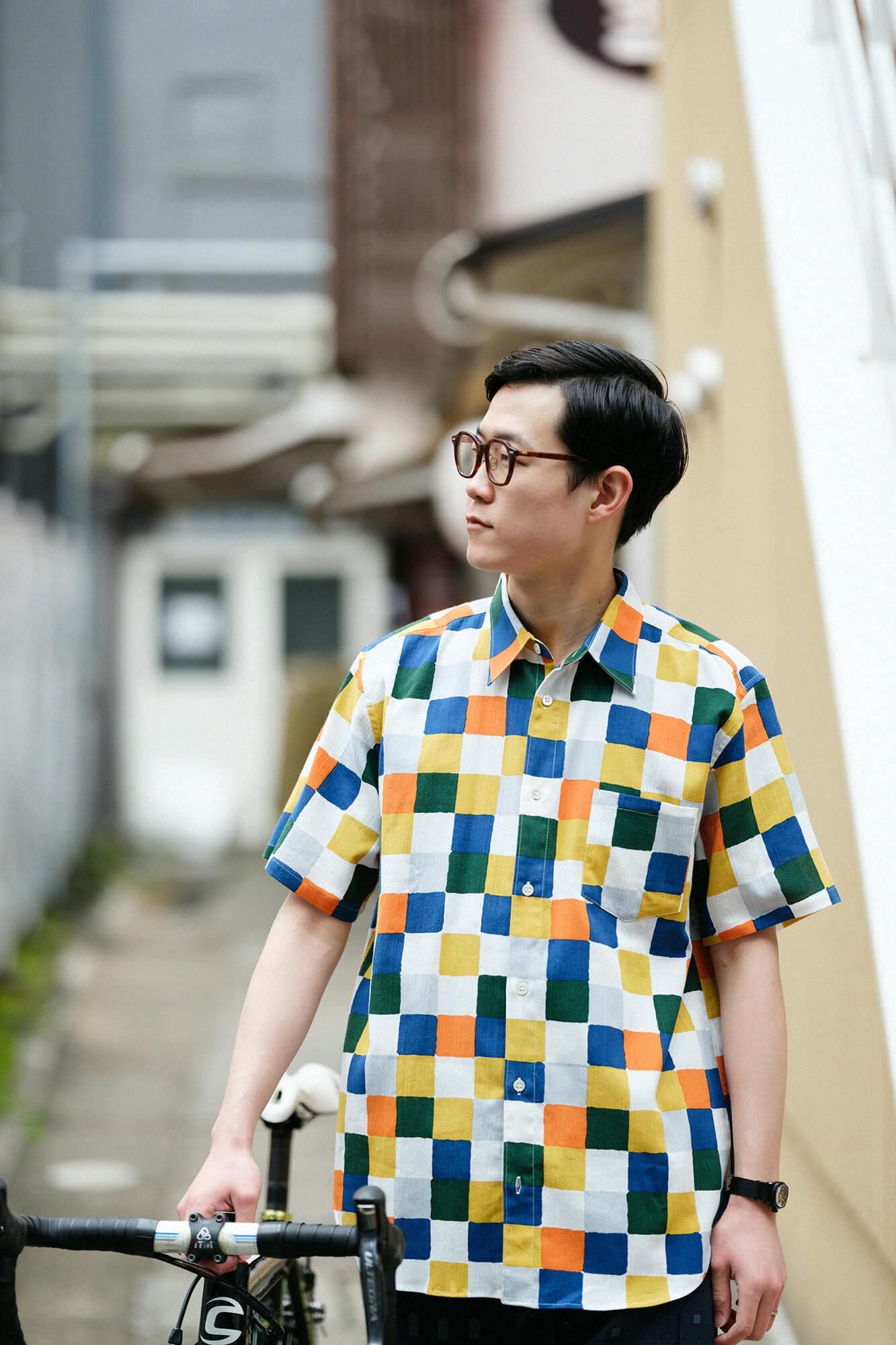 【網路限定】高島縮棉 20/20短袖襯衫/日常 朝茶事