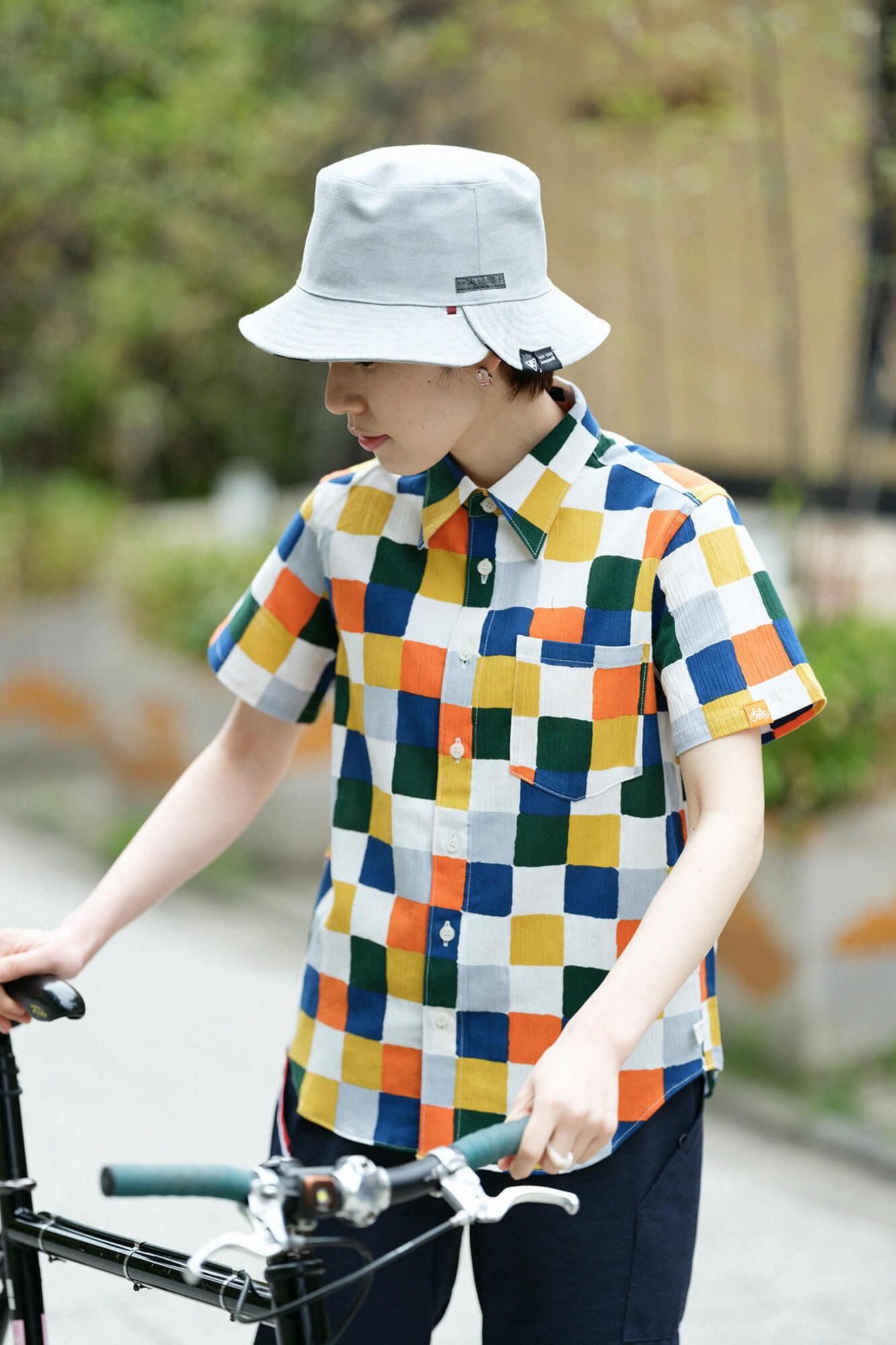 【網路限定】高島縮棉 20/20短袖襯衫/日常 朝茶事