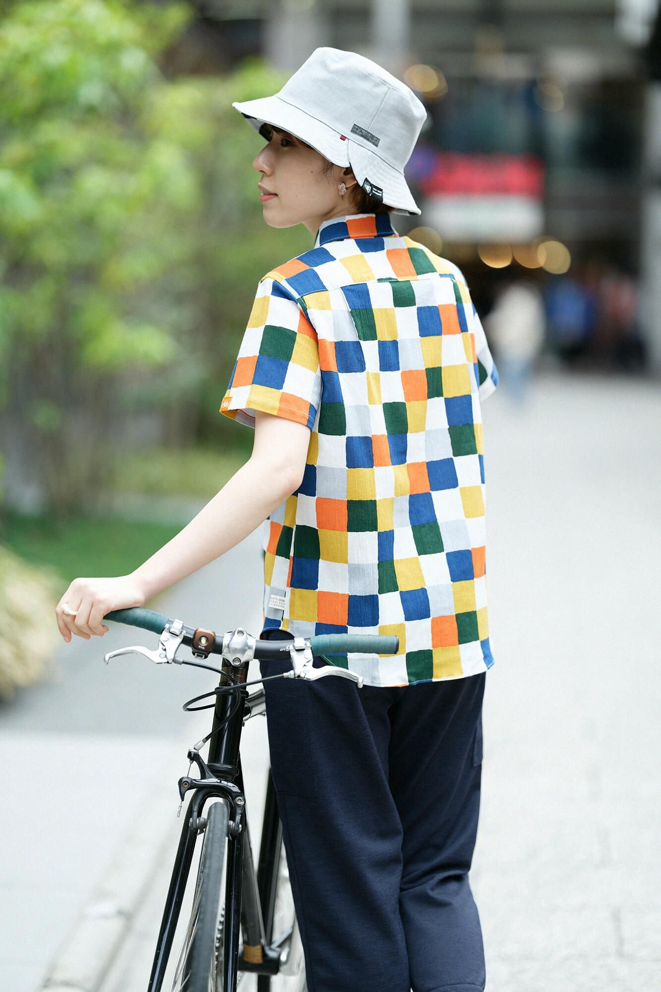 【網路限定】高島縮棉 20/20短袖襯衫/日常 朝茶事