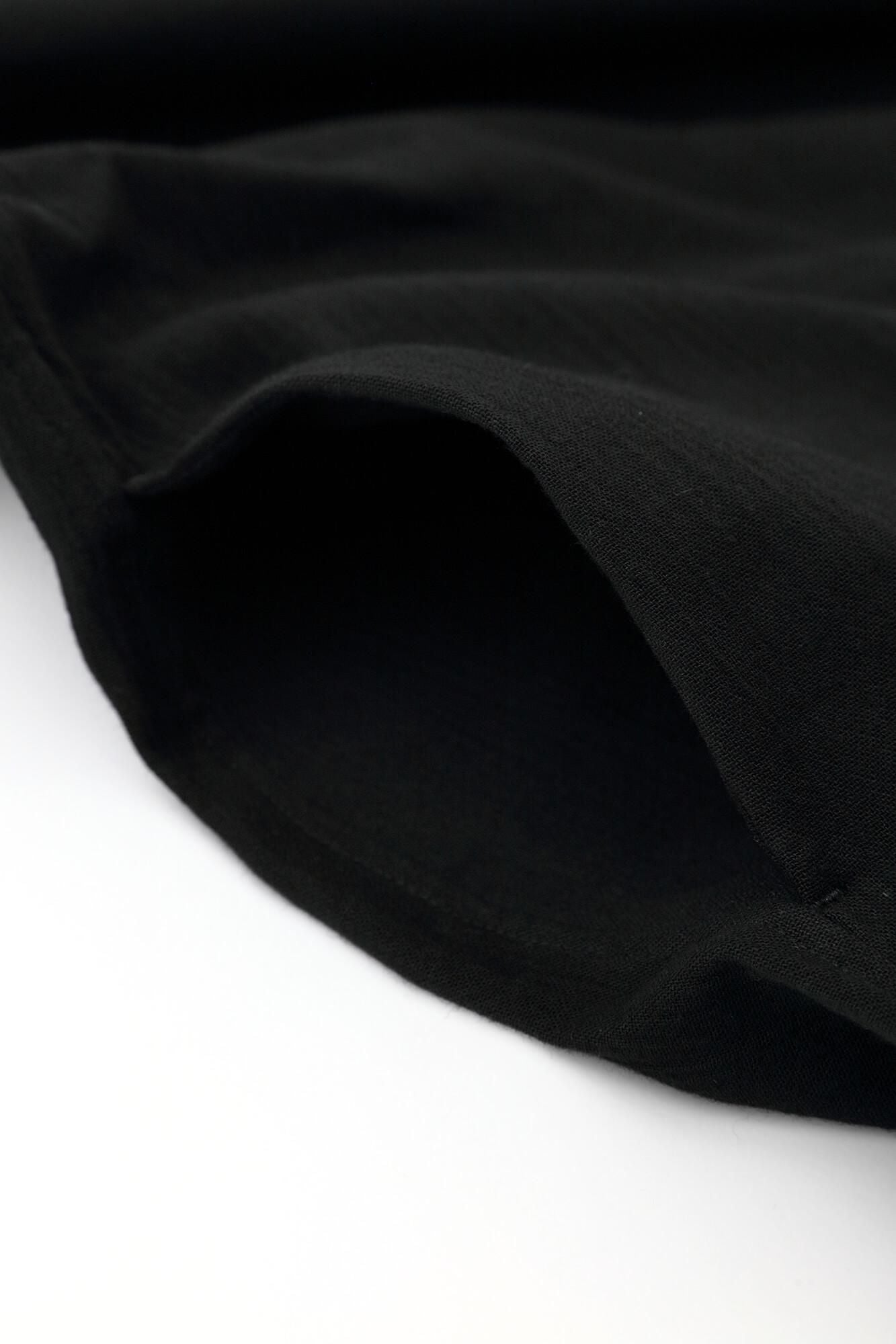 Chizimi Cotton 20/20 HN Gran Shirt Dress Elbow Length Sleeve / Black