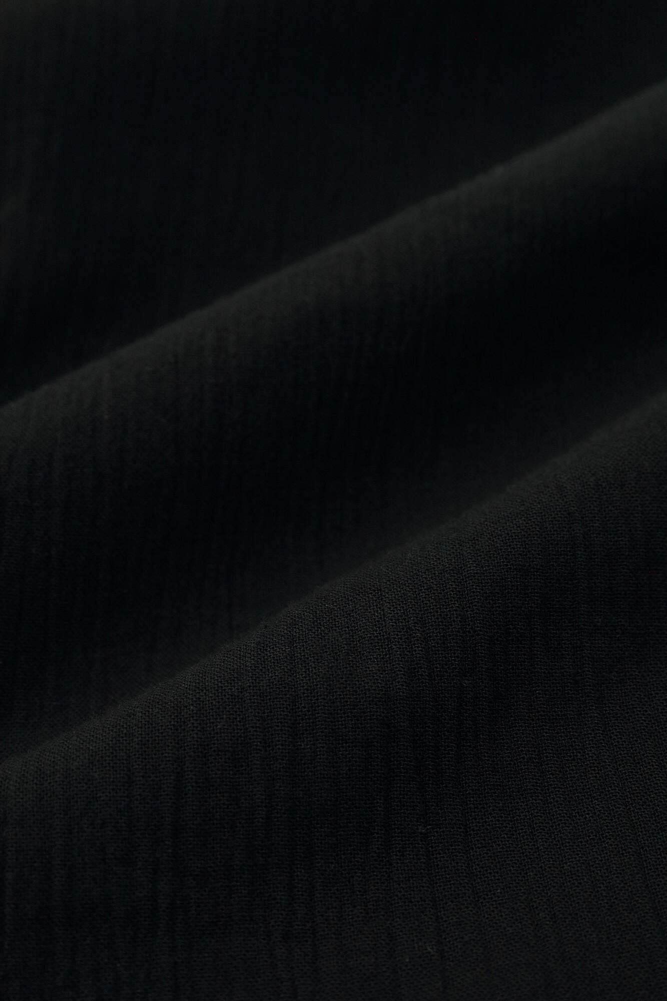 Chizimi Cotton 20/20 HN Gran Shirt Dress Elbow Length Sleeve / Black