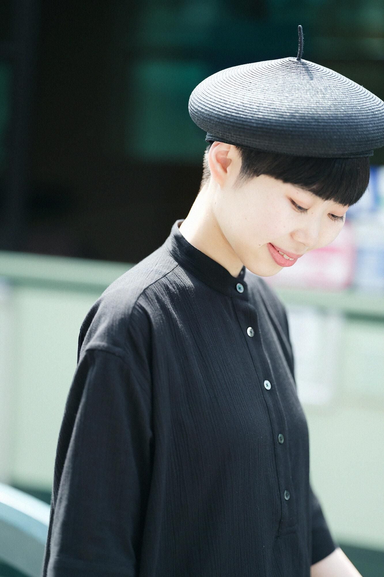 SOU・SOU 高島縮グランシャツワンピース6分袖　紺 SOU・SOU 高島縮グランシャツワンピース6分袖 紺 高島縮 20/20 H.N.