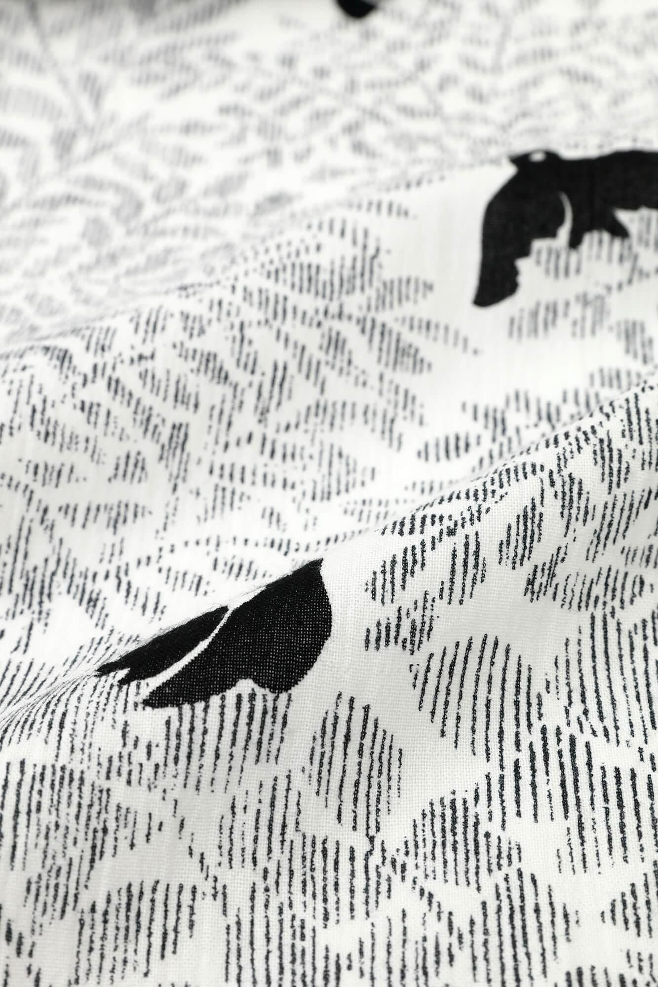 高島縮棉 20/20 立領 短袖 襯衫SP ／鳥聲