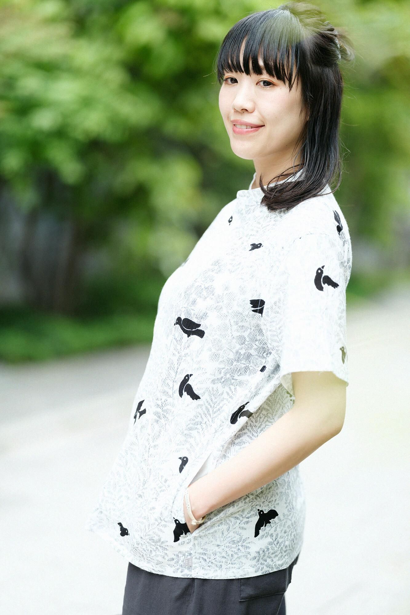 高島縮棉 20/20 立領 短袖 襯衫SP ／鳥聲