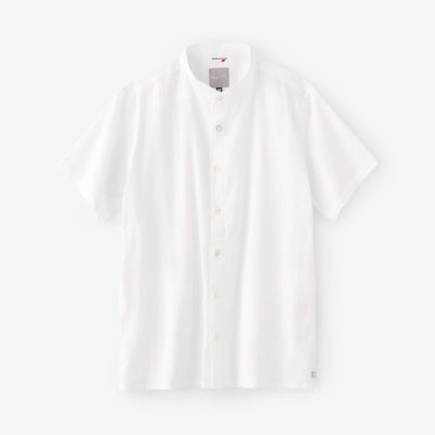 Chizimi Cotton 20/20 Stand Collar Short Sleeve Shirt SP / White