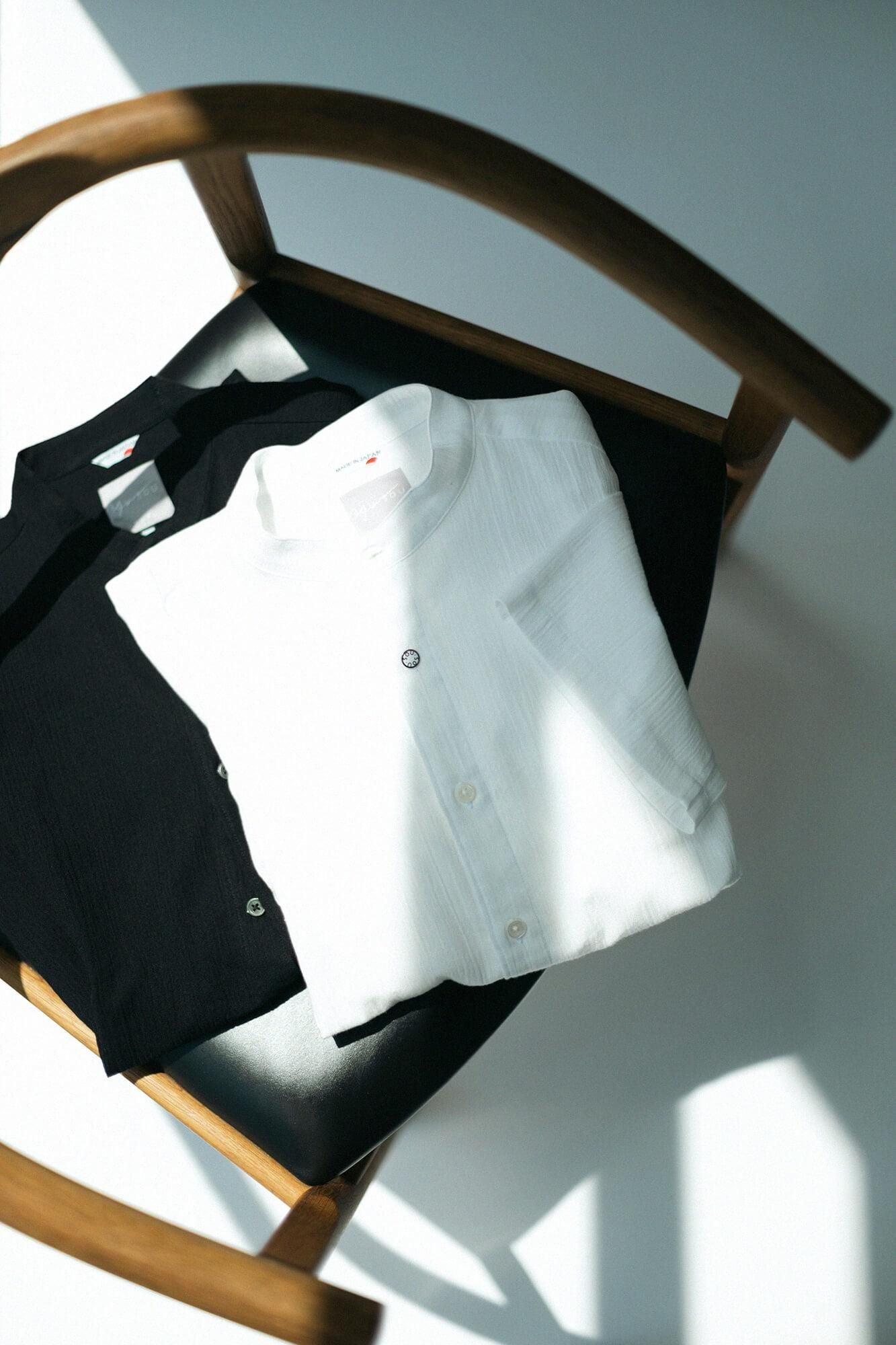 Chizimi Cotton 20/20 Stand Collar Short Sleeve Shirt SP / White