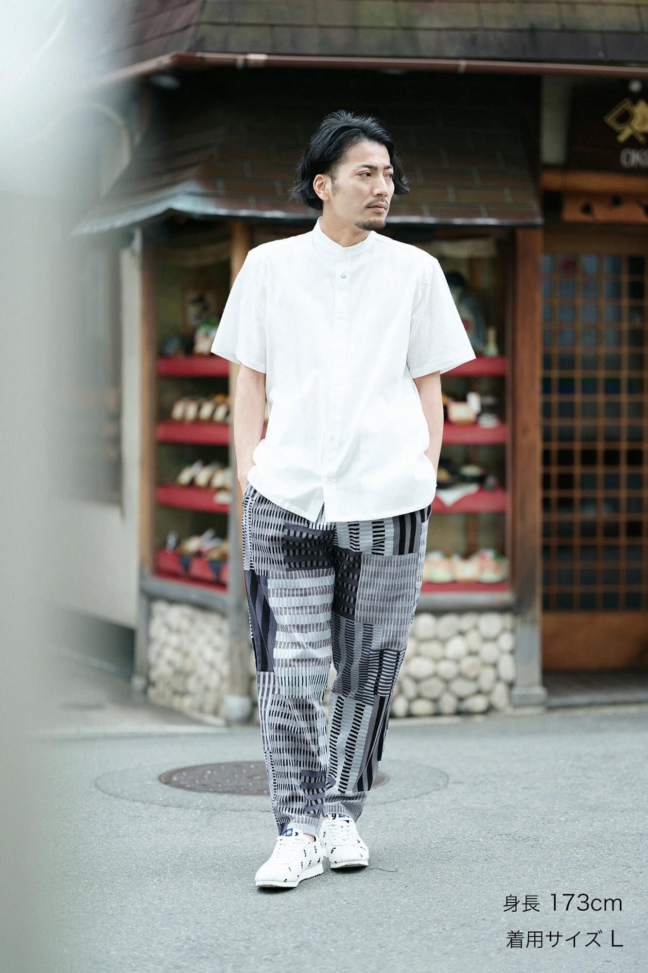 Chizimi Cotton 20/20 Stand Collar Short Sleeve Shirt SP / White