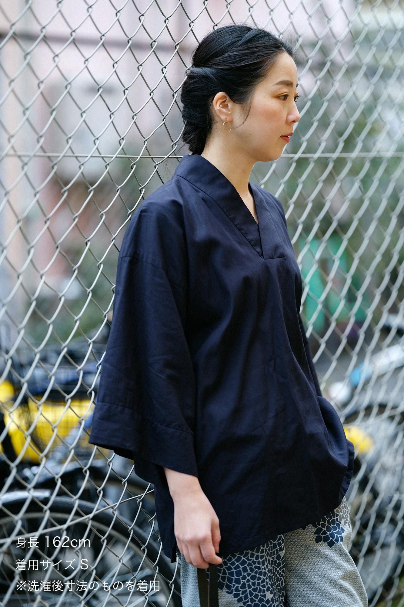 【官網限定】棉花×天絲 密織平紋布 風靡 衬衫/暗藍色