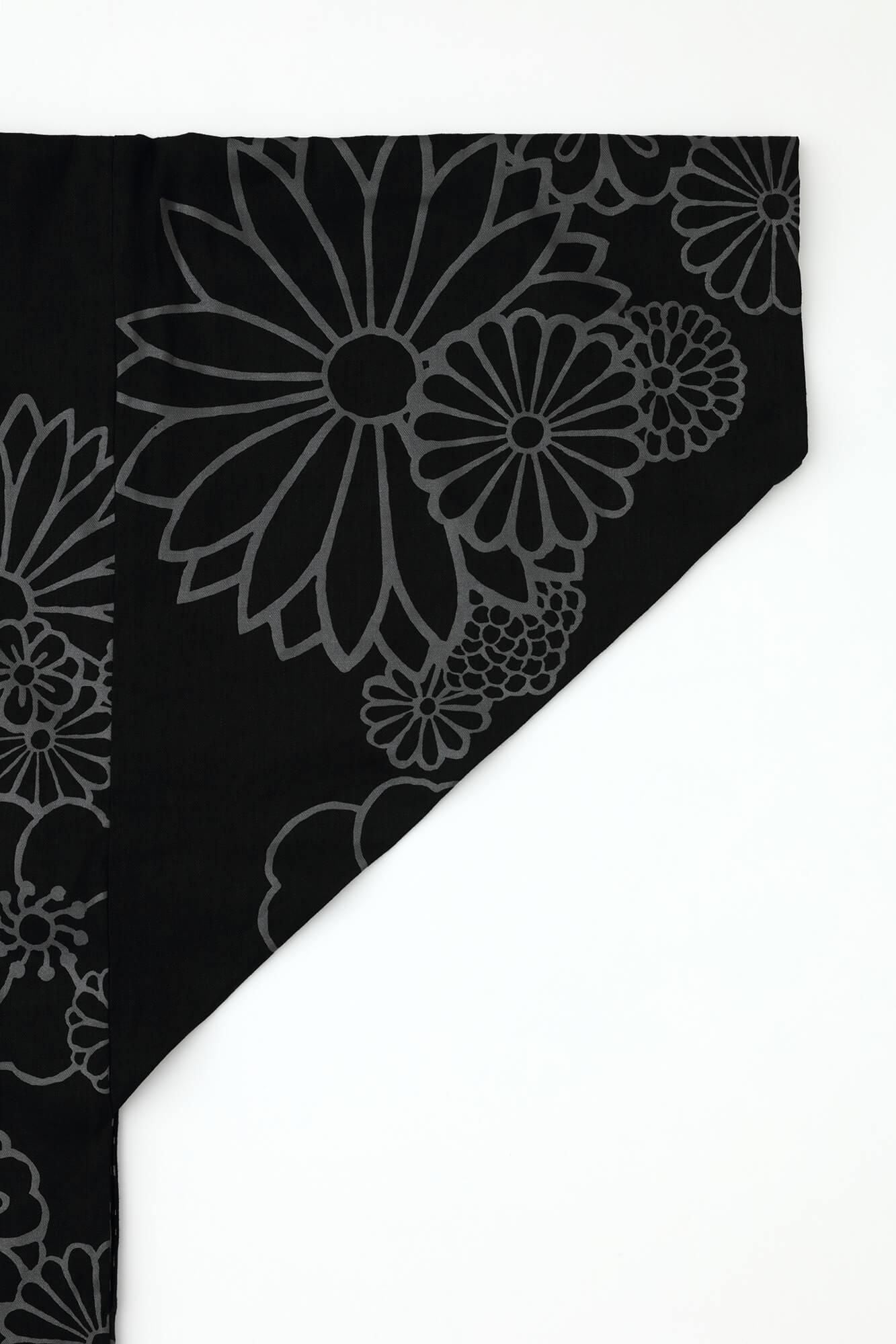 SOU•SOU　麻 ストレッチ もじり袖 短衣 単ひとえ ブラック　M 麻 ストレッチデニム もじり袖 短衣（たんい） 単（ひとえ）／濡