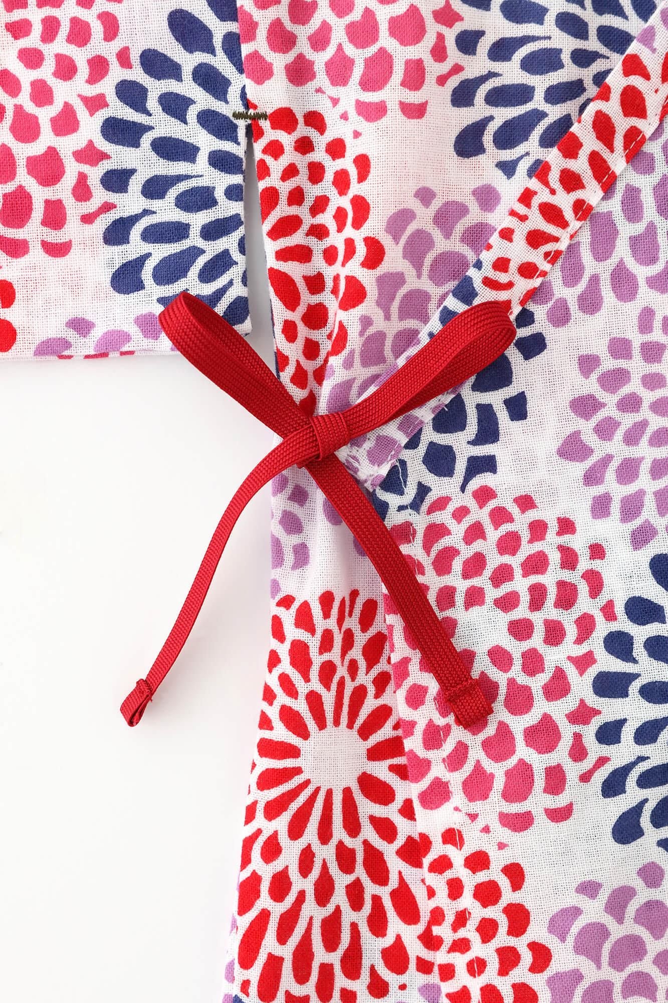 ● Isemomen Cotton Kids Yukata (with Belt) / Chrysanthemum White