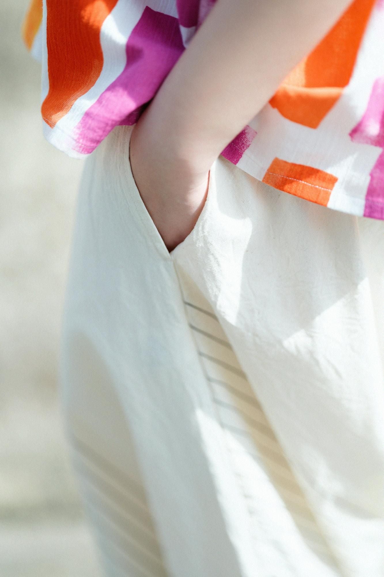 Isemomen Cotton 20/20 Fuji Pants 2.0/ Half Striped Raw White