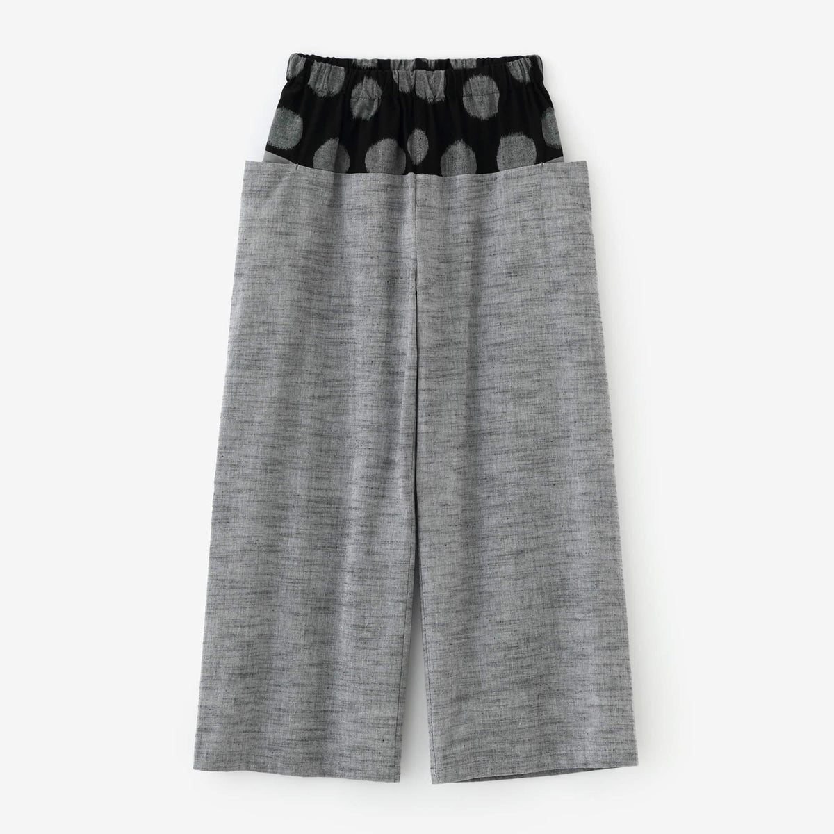 【極美品】SOU・SOU 久留米絣 帯もんぺ／すいぎょく 濡羽色×杢灰 S 久留米絣 帯もんぺ／すいぎょく 濡羽色（ぬればいろ）×杢灰（も