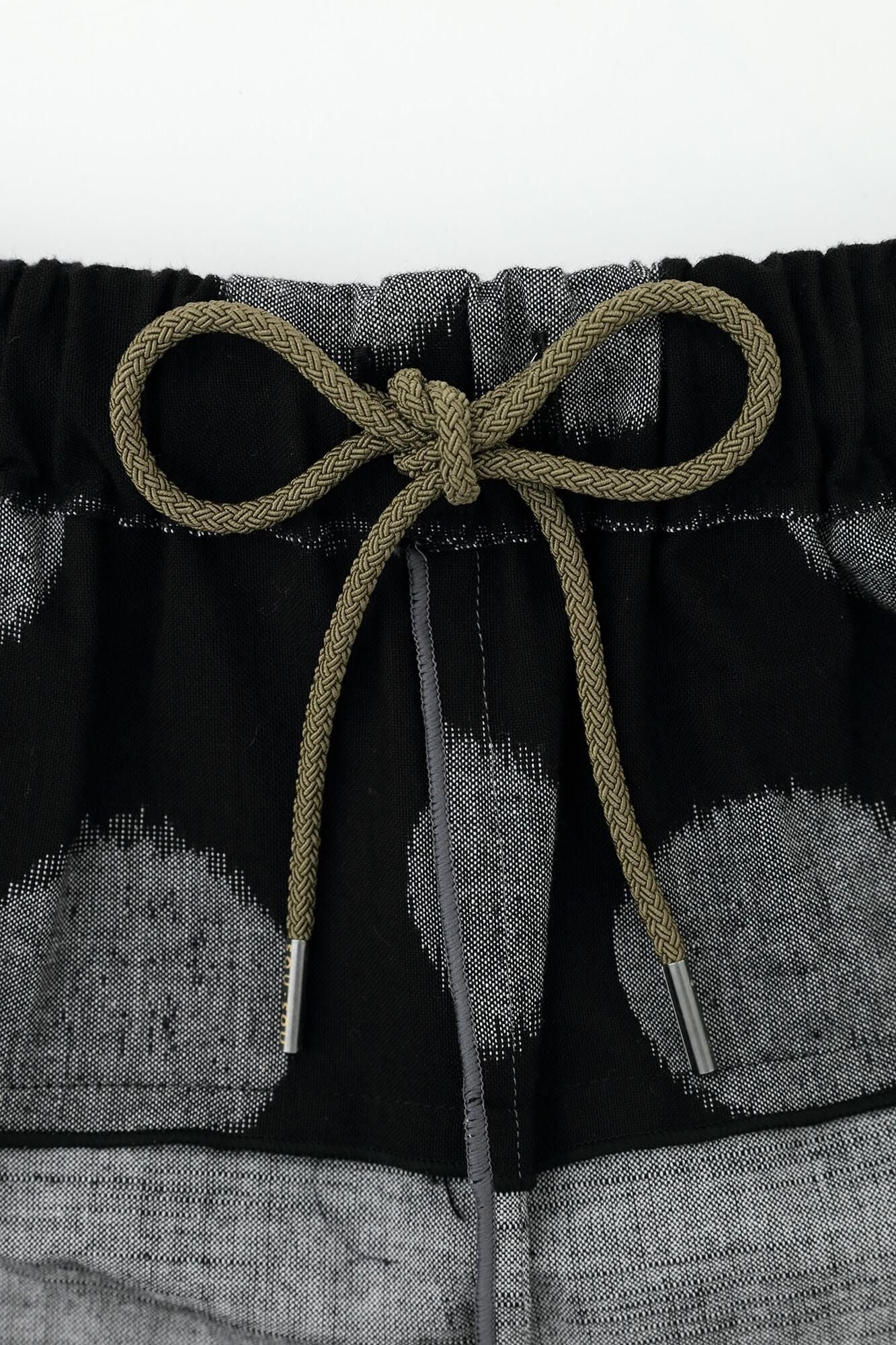 Kurume Kasuri Obi Monpe/Suigyoku, nasse Farbe x melierte Esche