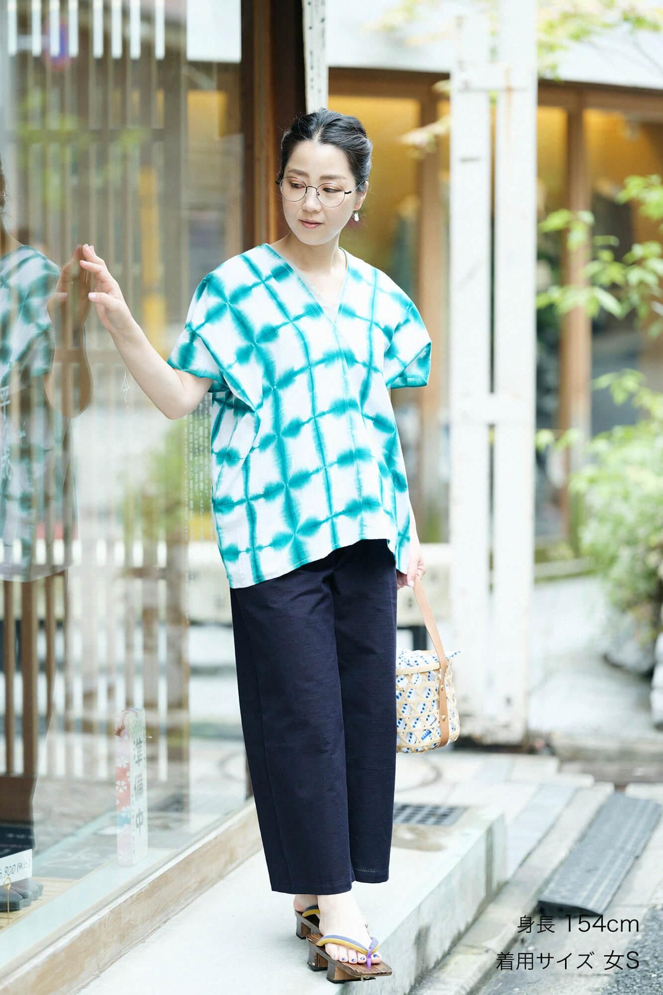 久留米絣、絵絣　タペストリー　　805 久留米絣ストール [彩藍 landscape stole] 全2色 綿100％