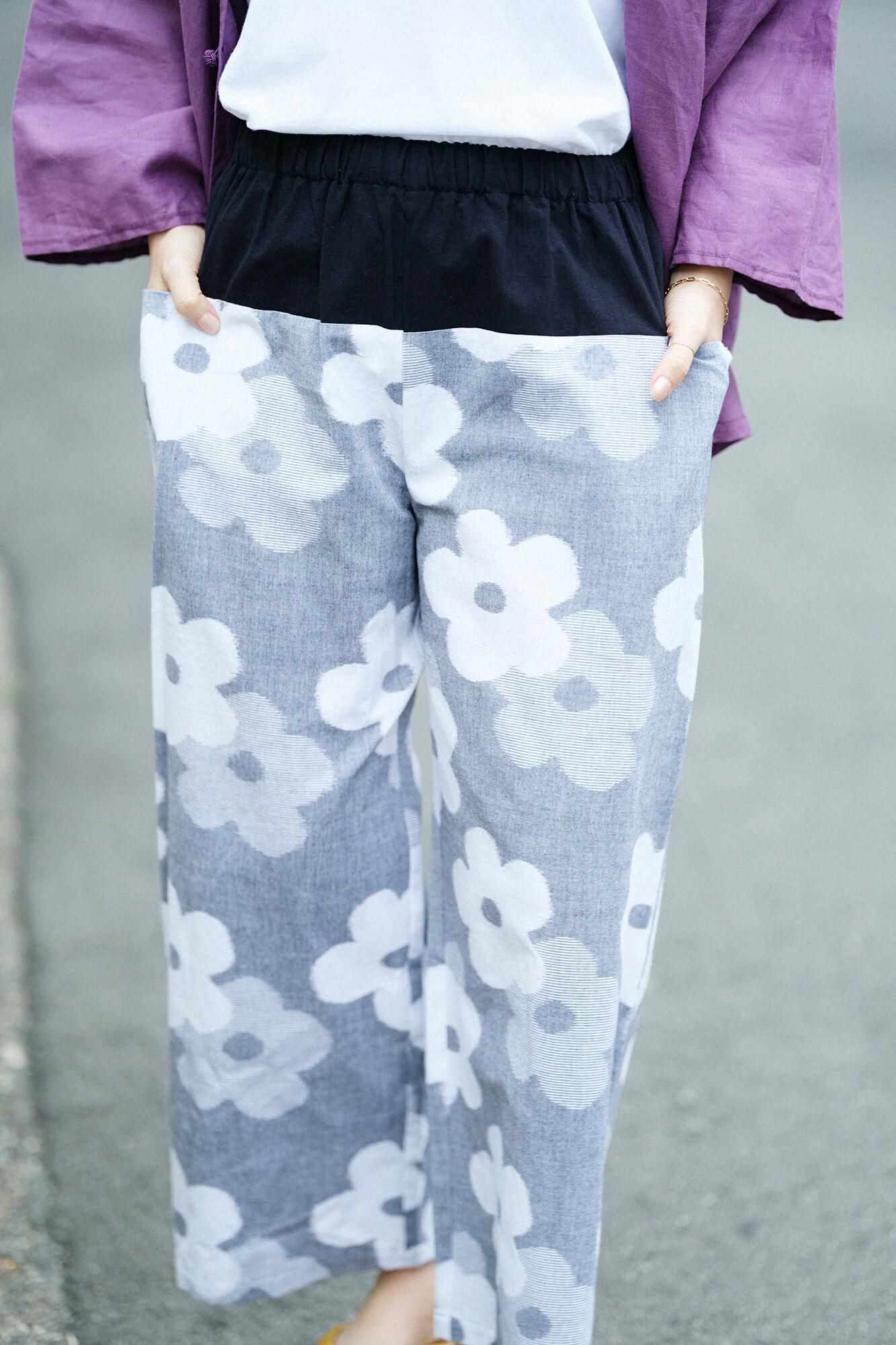 Kurume Kasuri obi Monpe/Hanagasane Mokuhai（Mokuhai）2