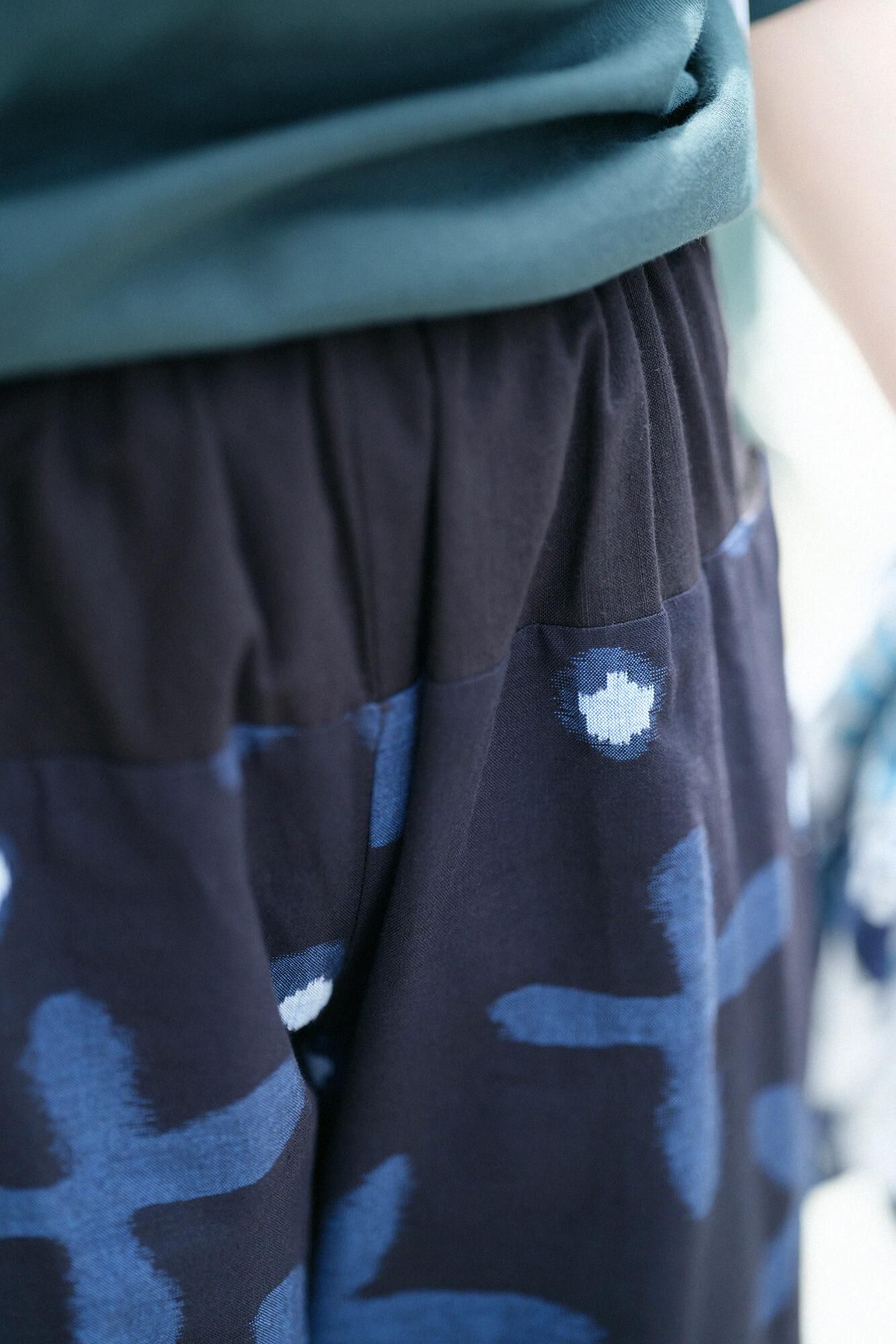 Kurume Kasuri Obi Style Pant / Suzushiroso Dark Blue 2