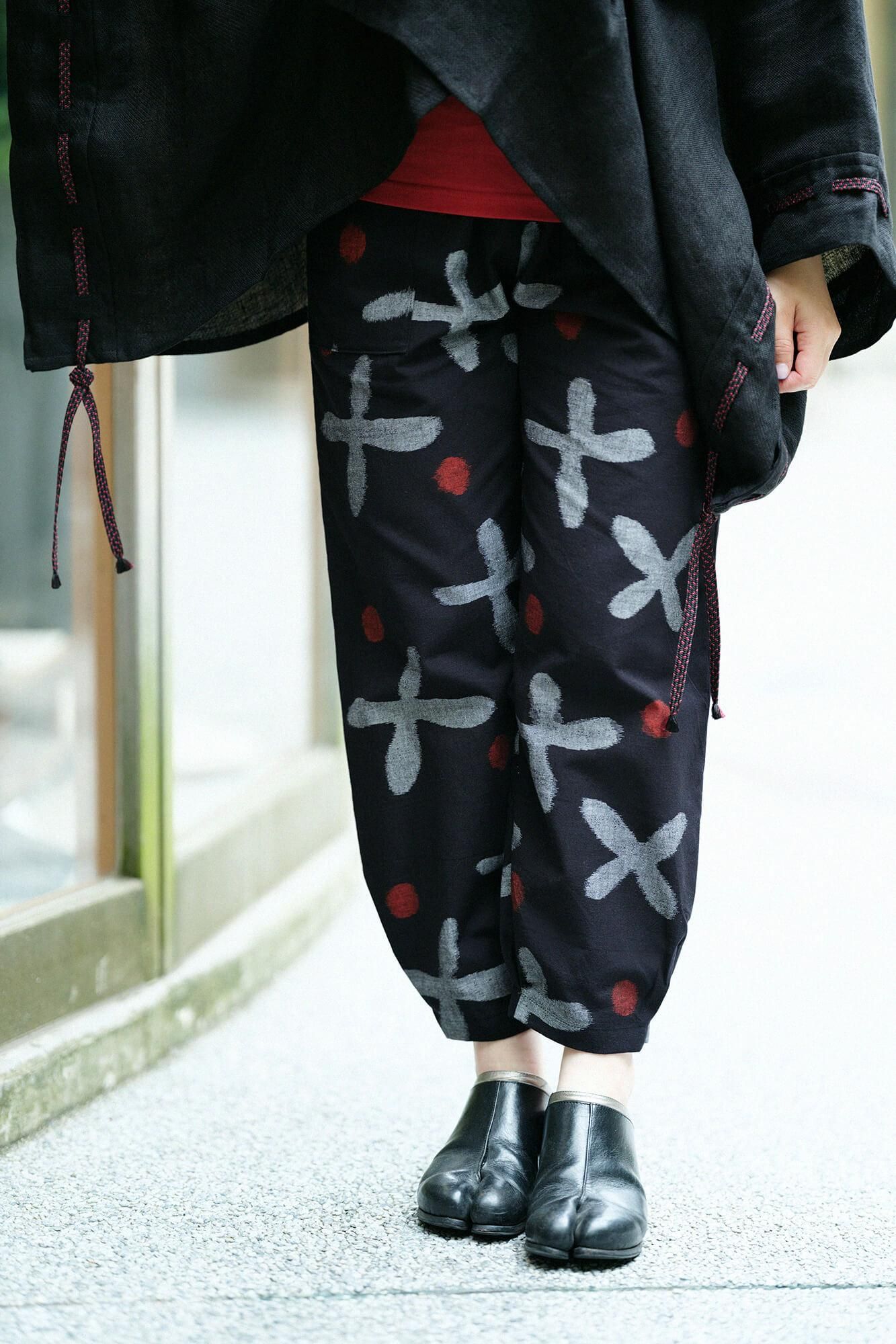 kurume kasuri褶皱蒙佩斯/suzushiro草湿羽毛颜色（nuzairo）